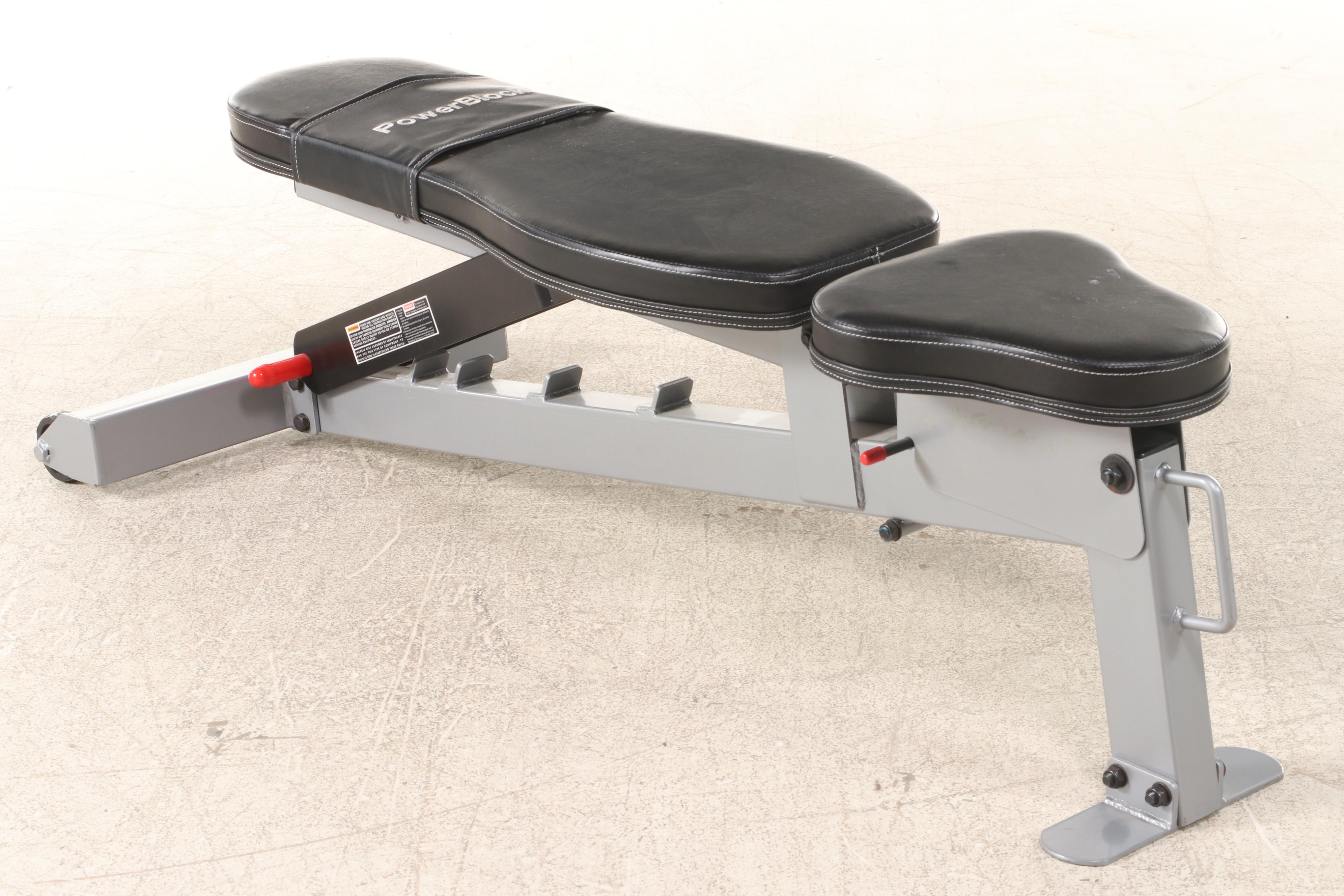 Fitness Equipment Featuring Power Block Portable Weigh Lifting Bench