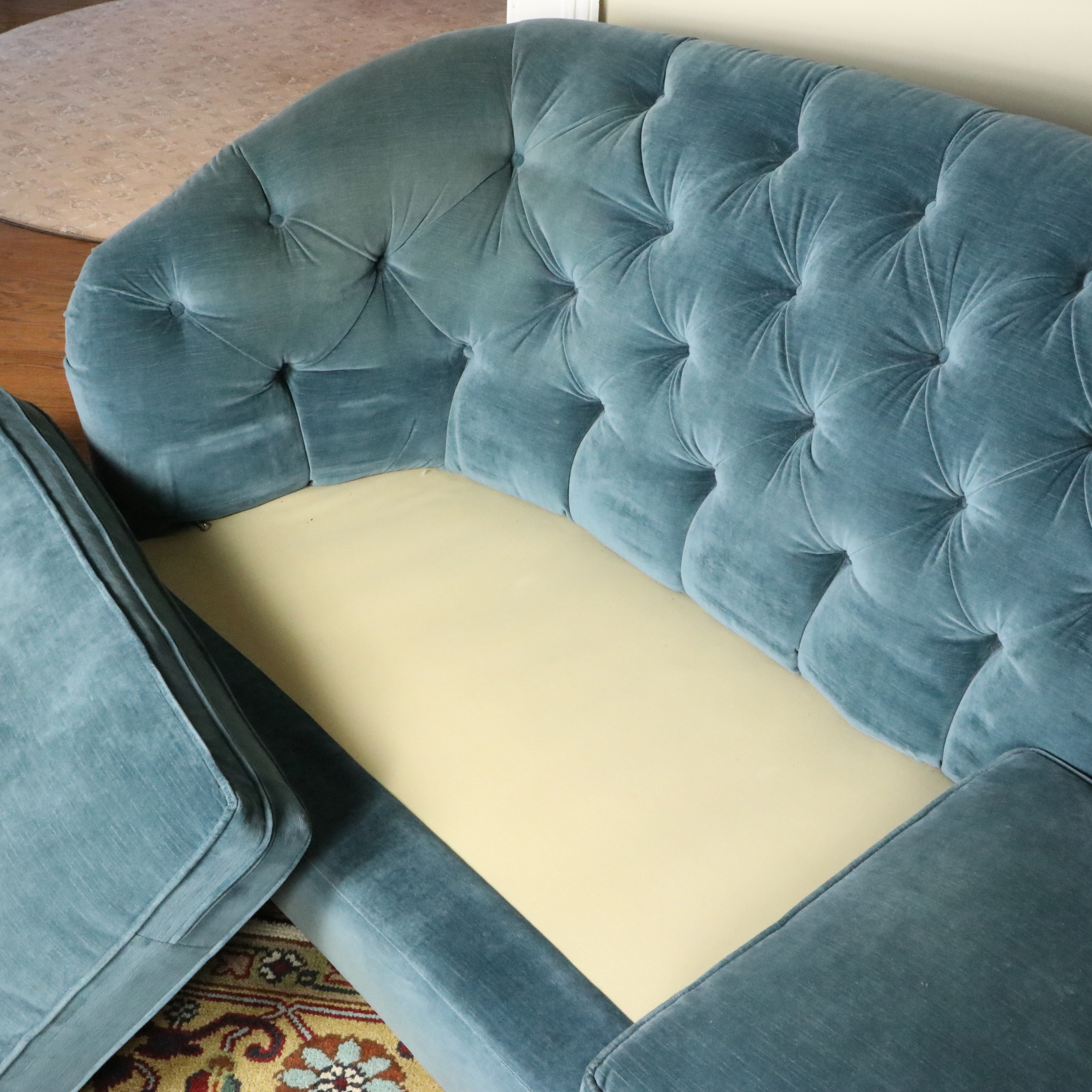Cambridge Collection Upholstered Button-Tufted Sofa