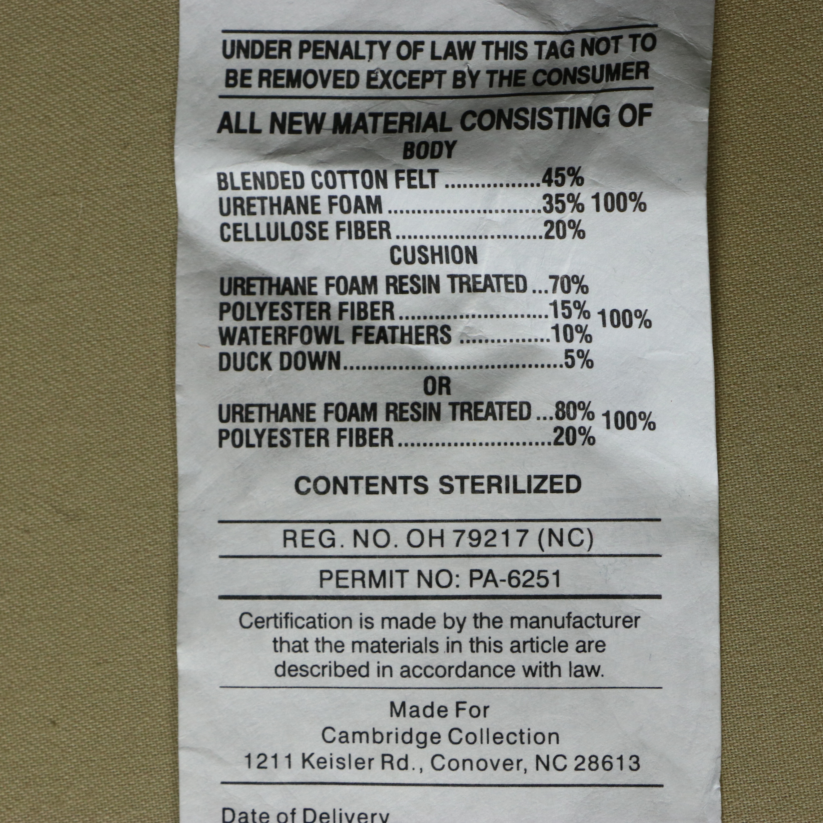 Cambridge Collection Upholstered Button-Tufted Sofa