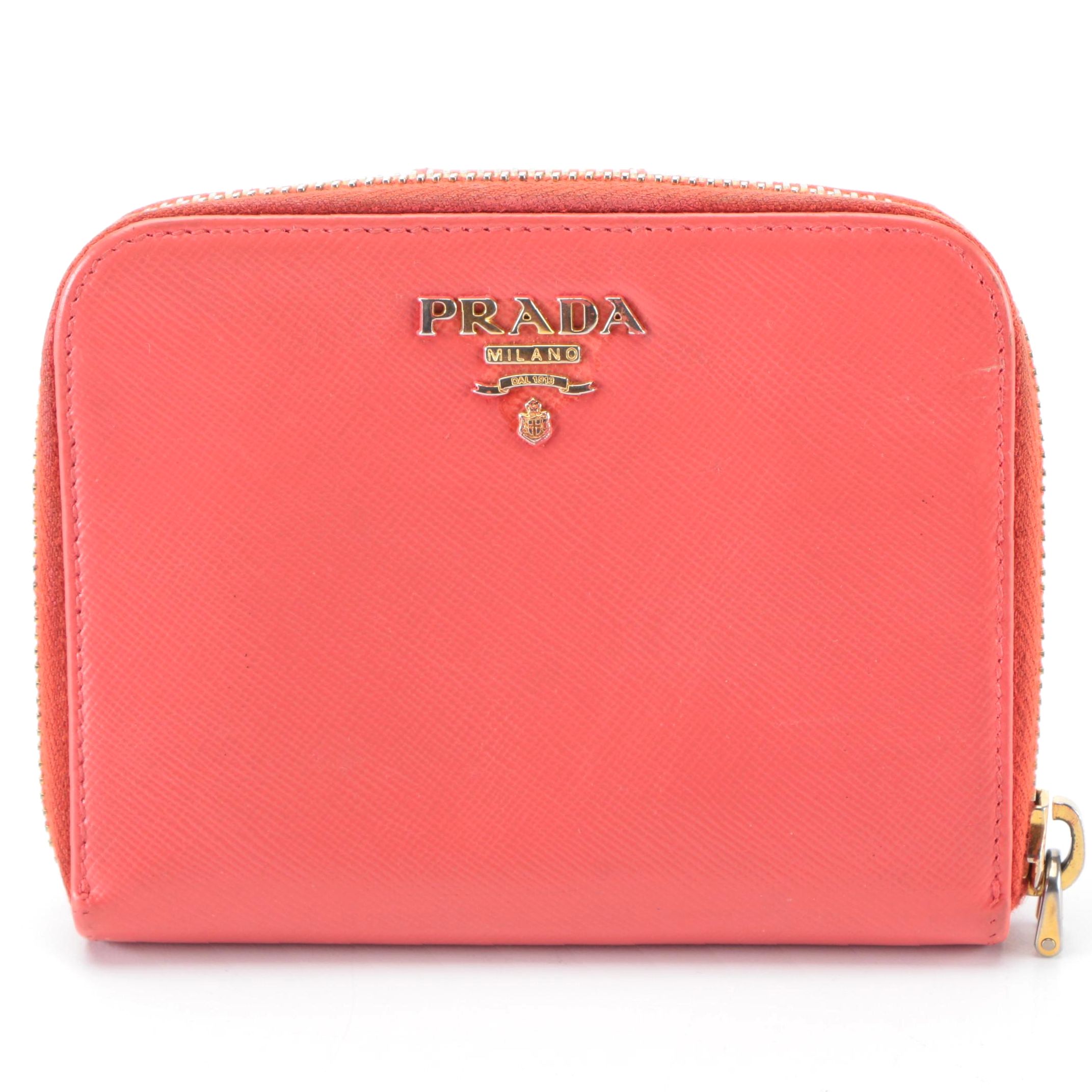 Prada Small Zip Wallet in Saffiano Leather