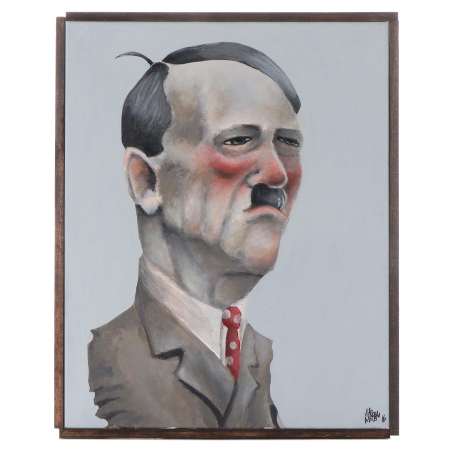 Aaron Wooten Acrylic Painting "Silly Hitler"