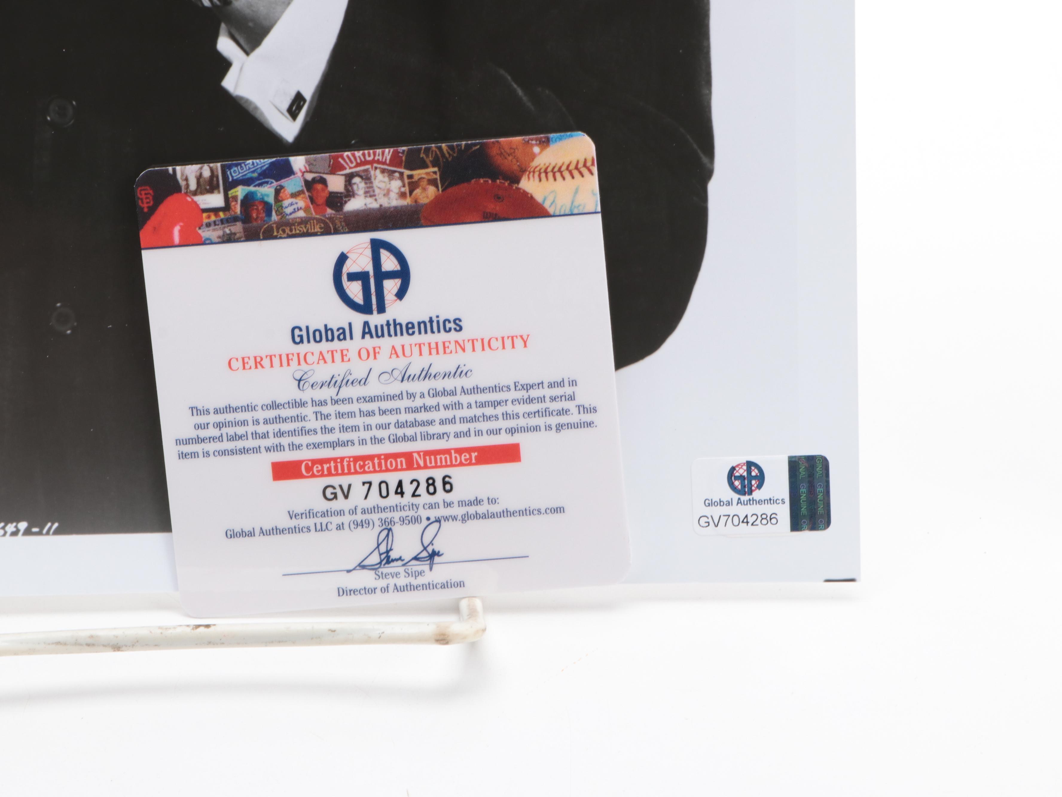 Chubby Checker Signed Photo Print and "The Twist" Lyric Sheet, Globals COAs