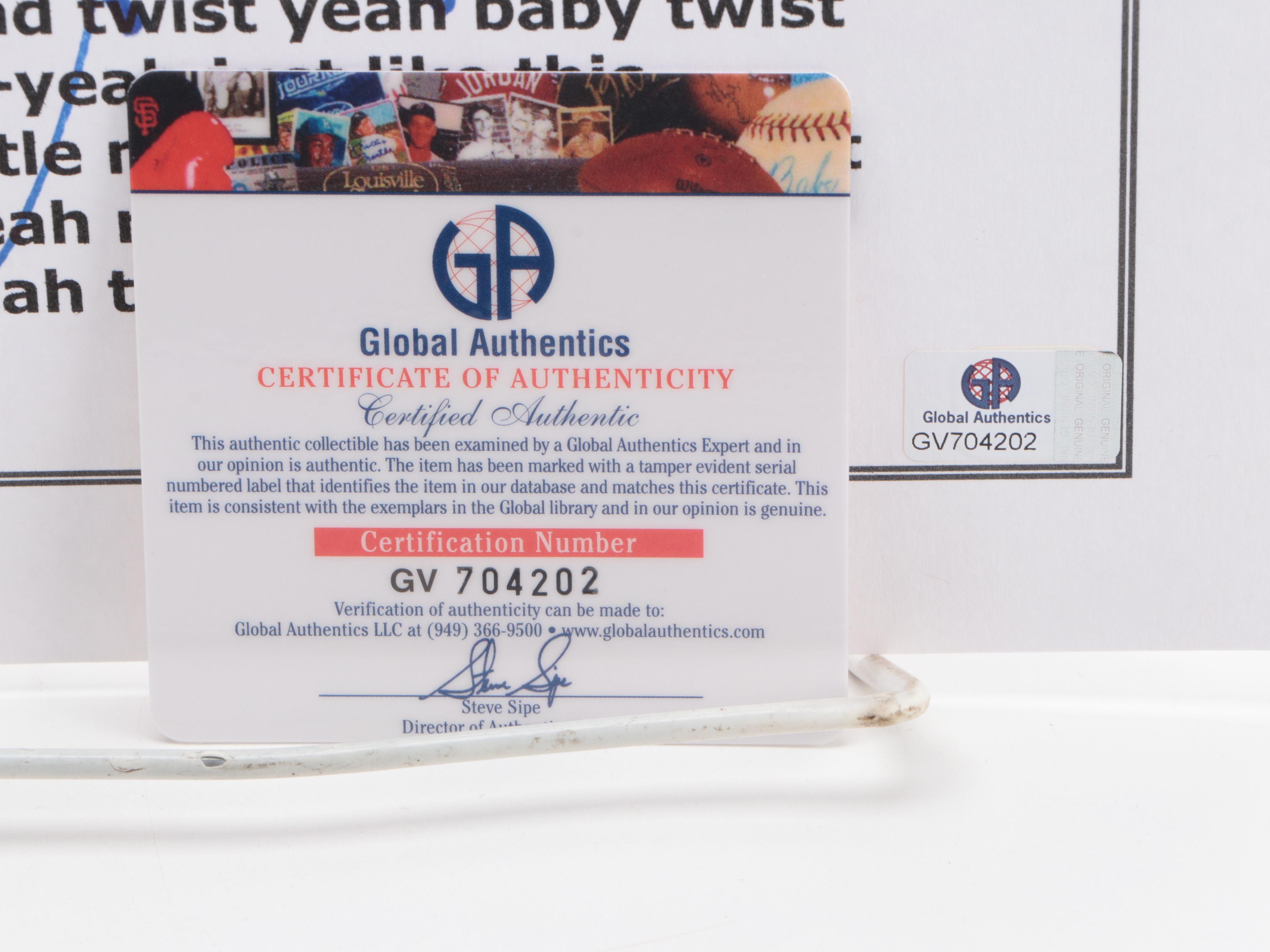 Chubby Checker Signed Photo Print and "The Twist" Lyric Sheet, Globals COAs