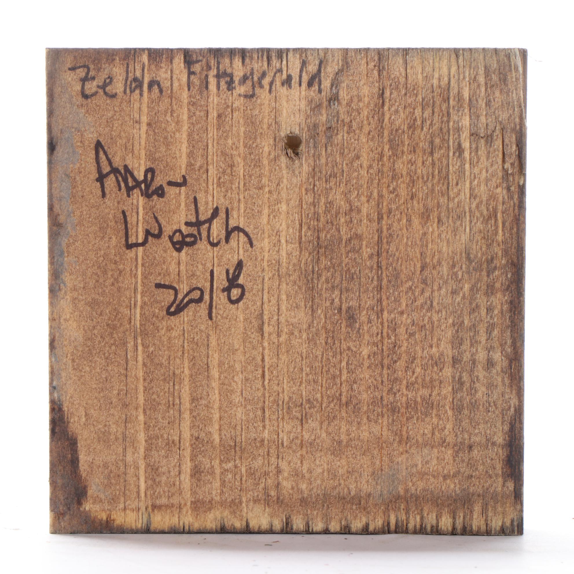 Aaron Wooten Acrylic and Ink Painting "Zelda Fitzgerald," 2018