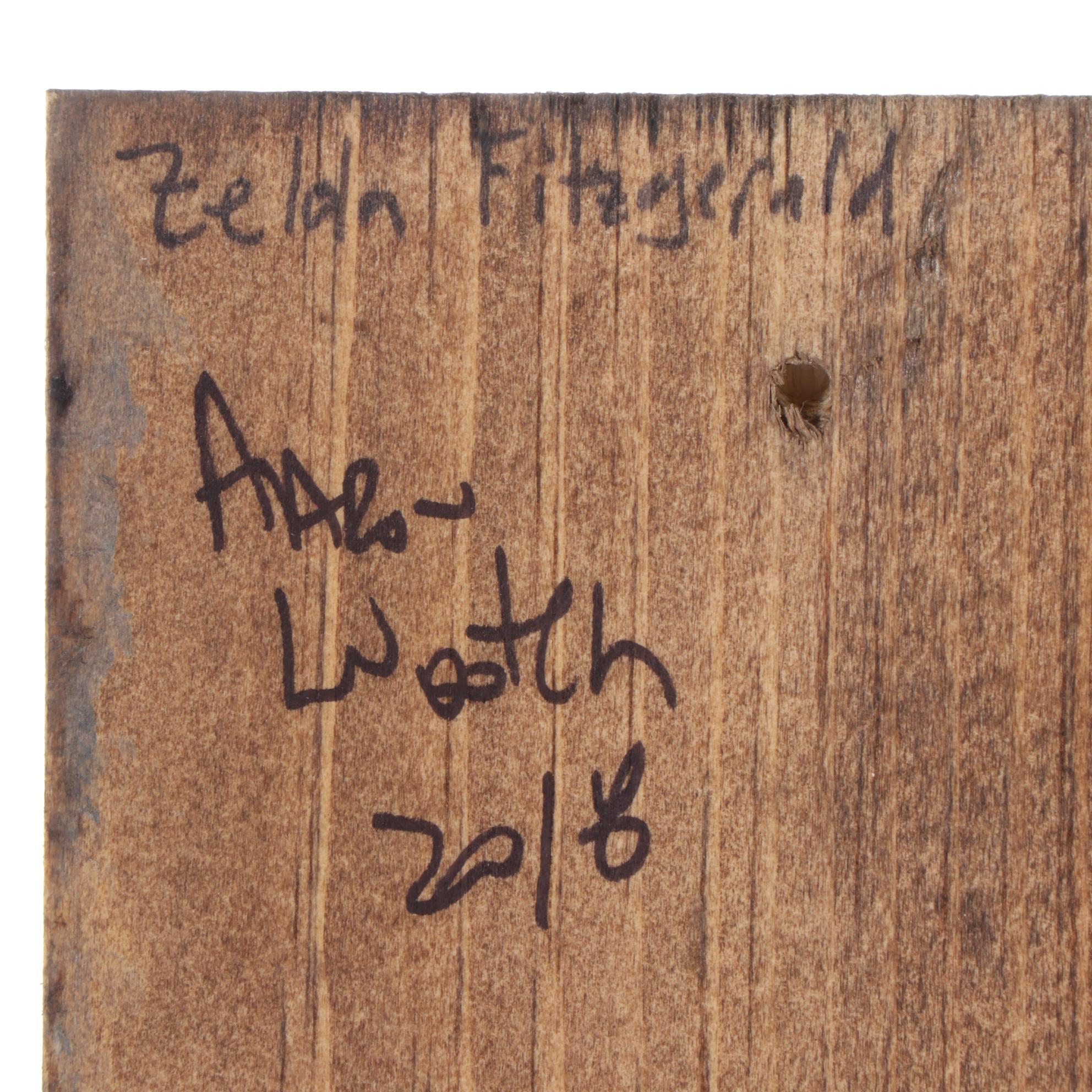 Aaron Wooten Acrylic and Ink Painting "Zelda Fitzgerald," 2018