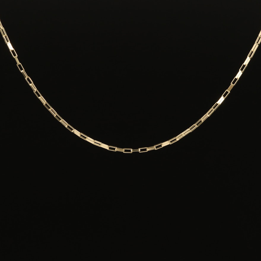 10K Square Cable Chain Necklace