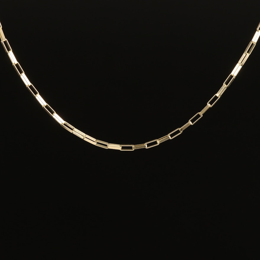 10K Square Cable Chain Necklace