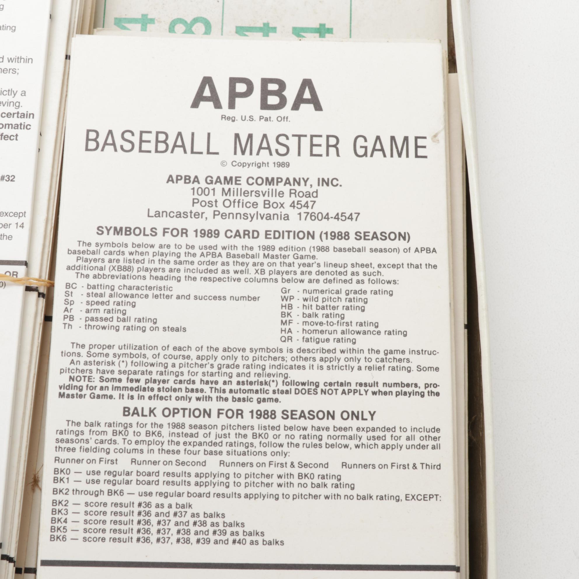 One APBA Board Game and Three Boxes of Team Card Sets
