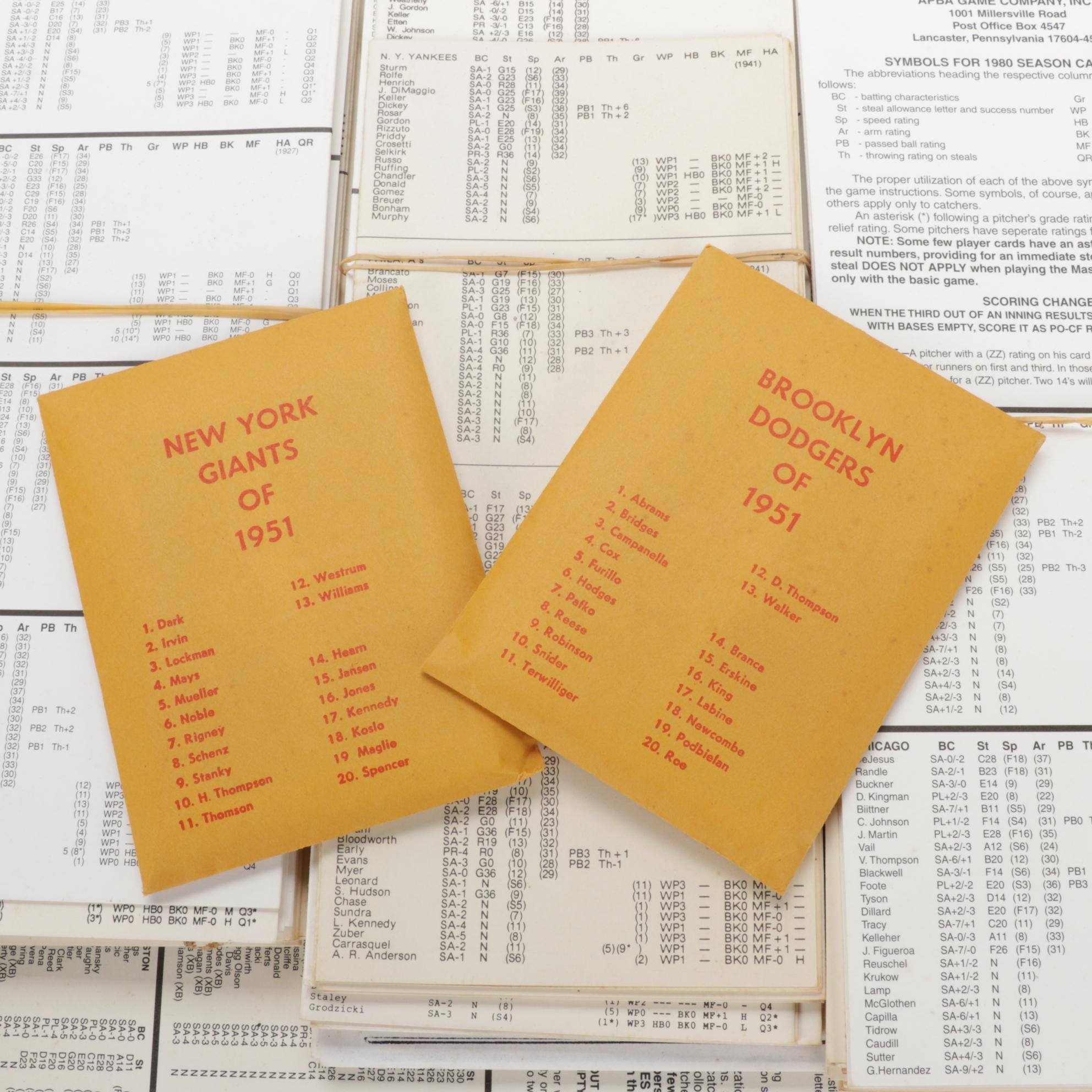 One APBA Board Game and Three Boxes of Team Card Sets