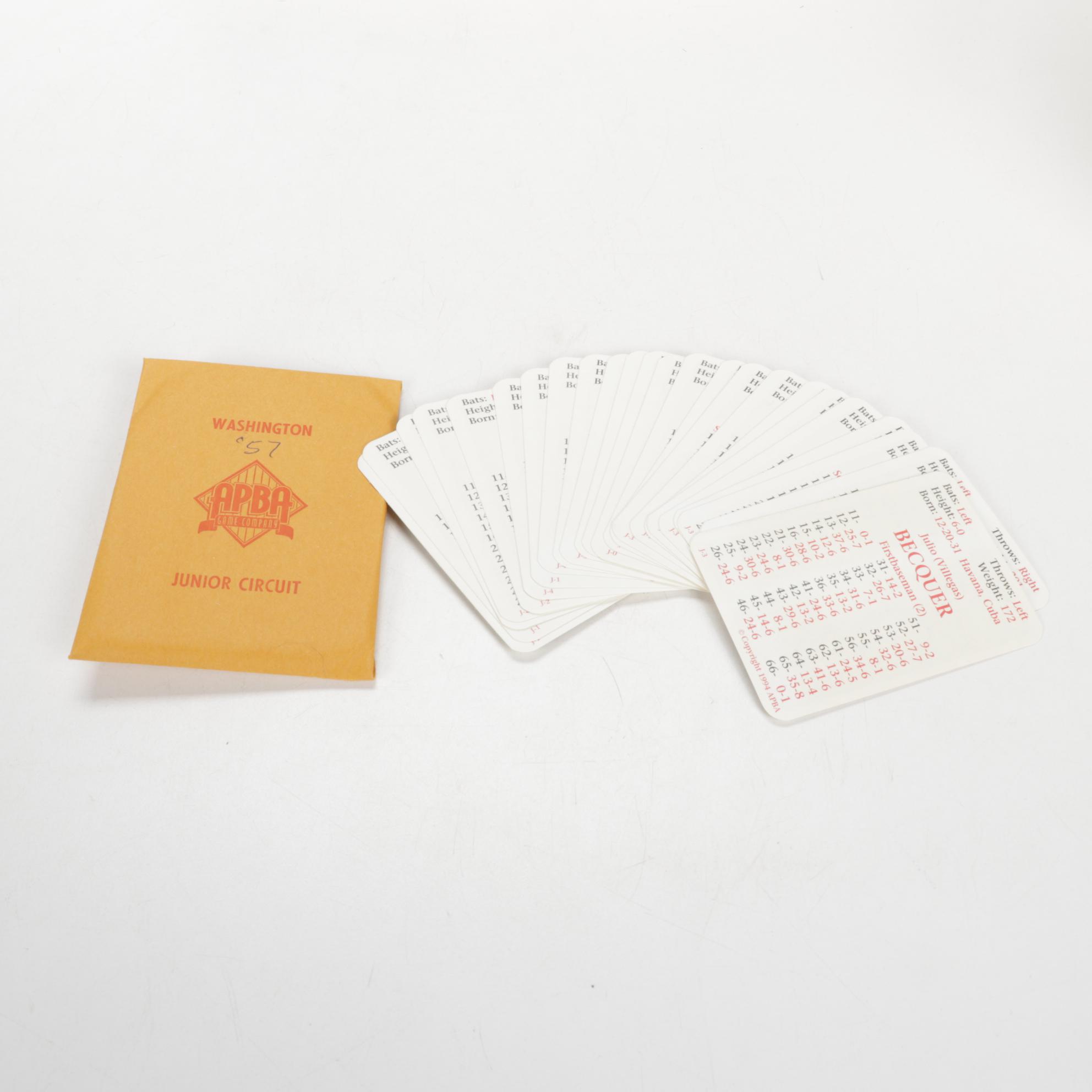 One APBA Board Game and Three Boxes of Team Card Sets