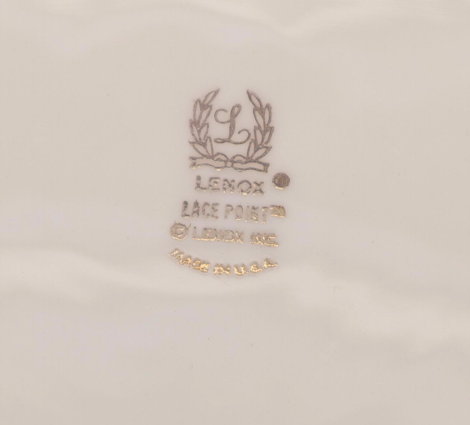 Lenox "Lace Point" Bone China Dinnerware and Serveware, 1978–1992