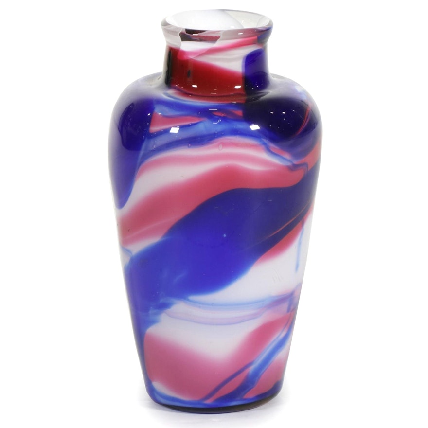 James Kennedy Blown Art Glass Vase