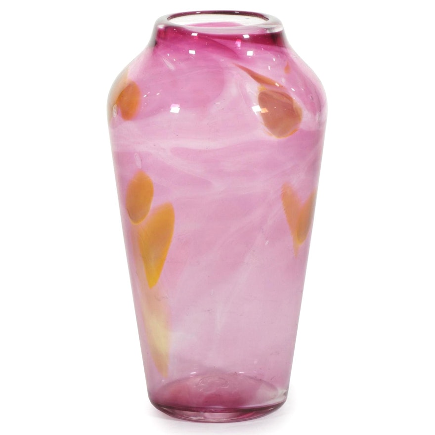 James Kennedy Handblown Art Glass Vase