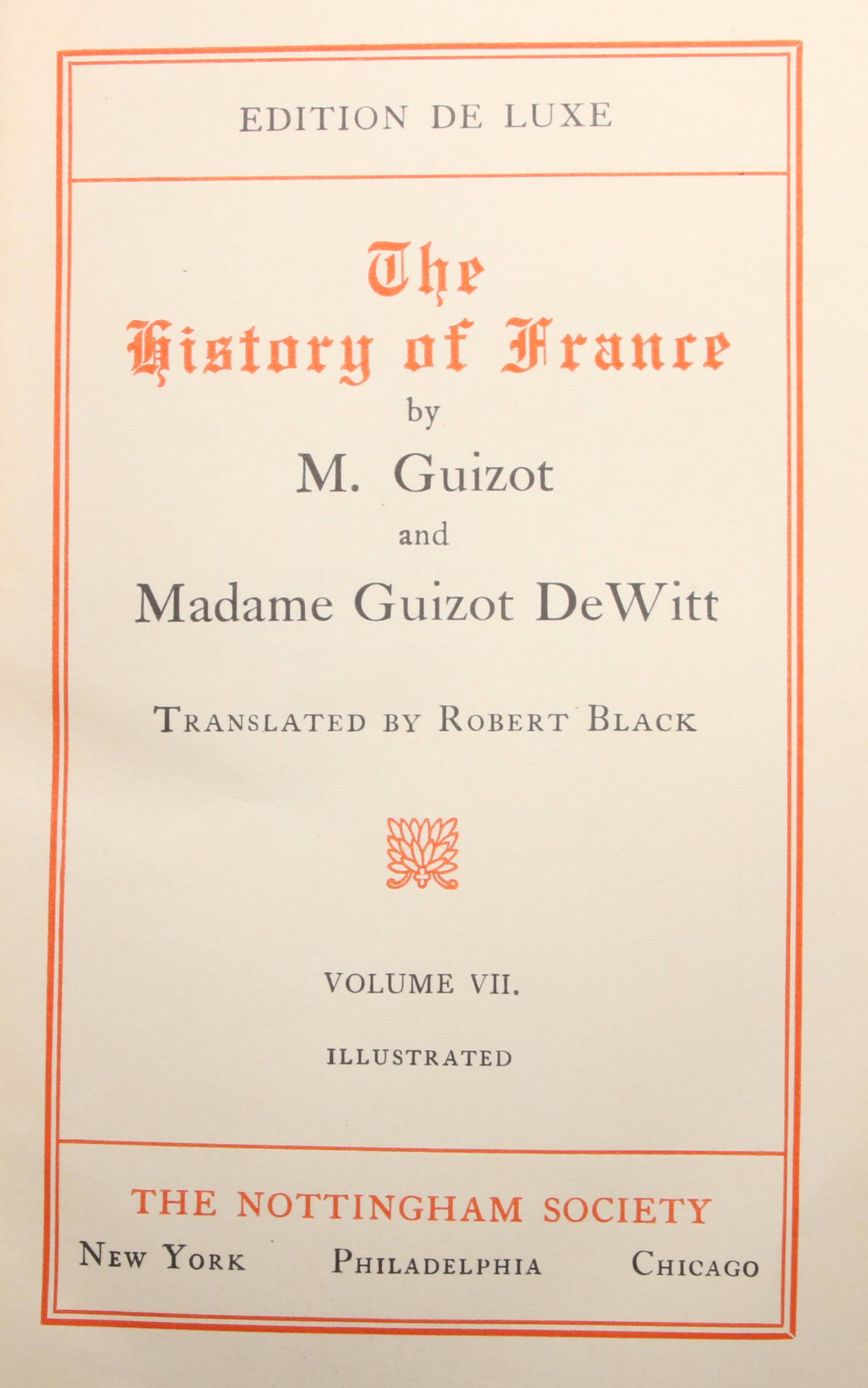 Limited Edition "The History of France" Eight-Volume Set, Late 19th Century
