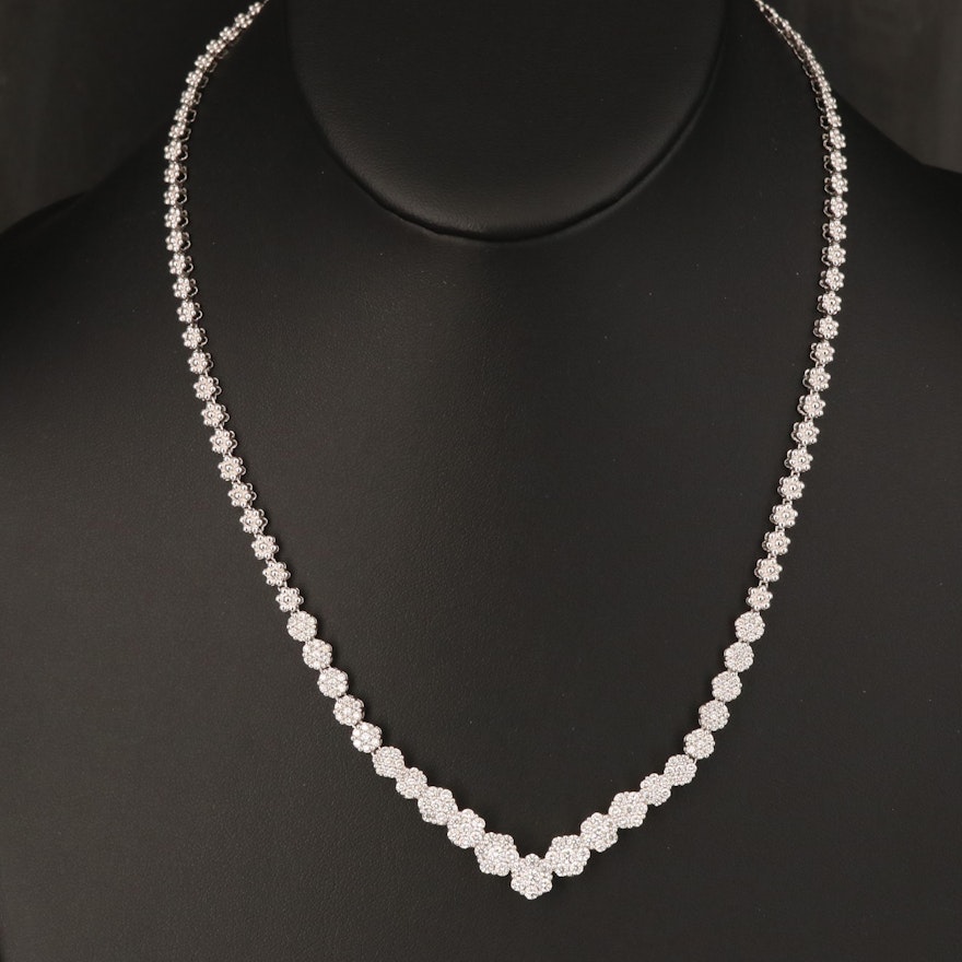 14K 3.15 CTW Diamond Chevron Necklace