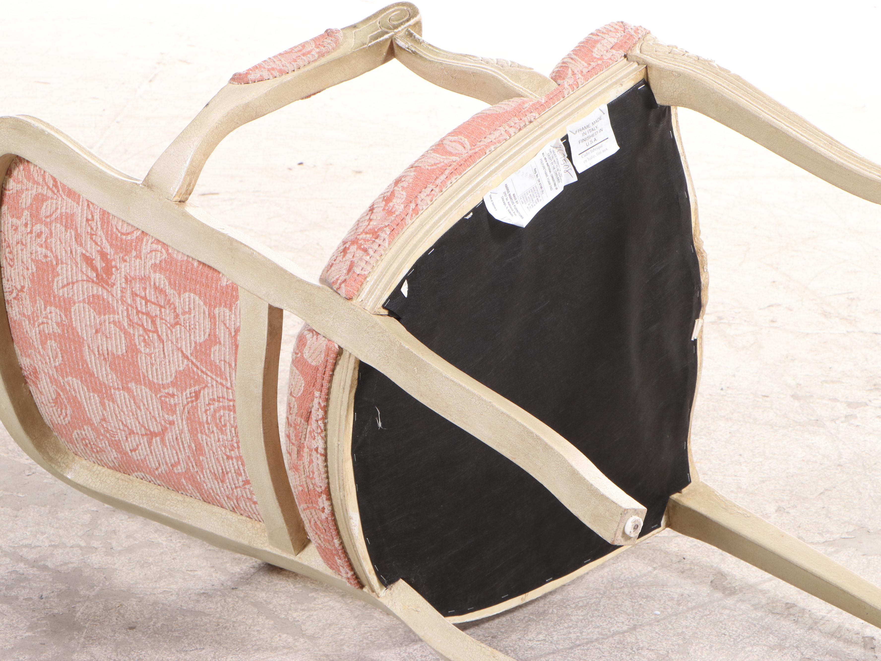 Ten Harris Marcus Furniture Louis XV Style Cream-Painted Dining Chairs