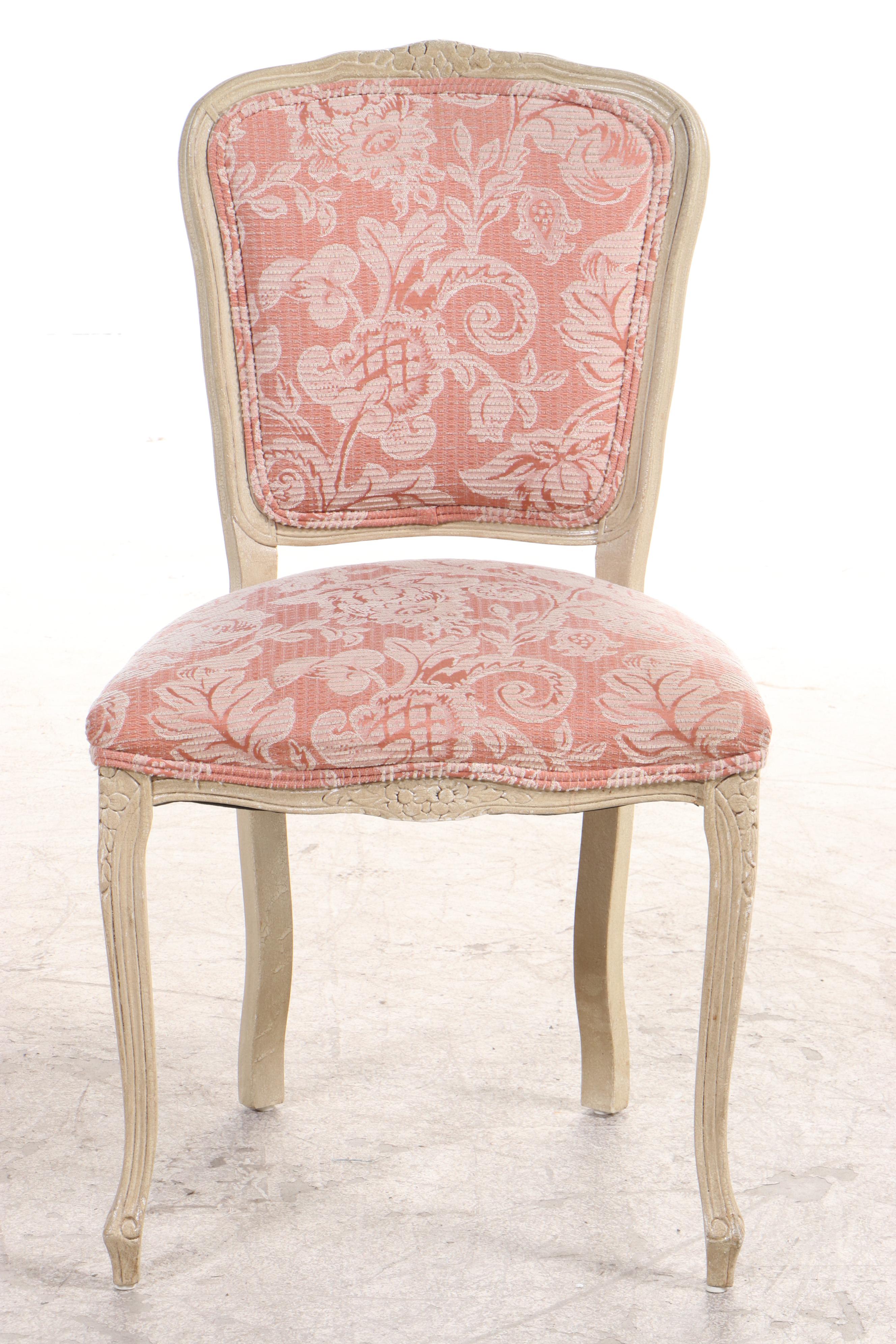 Ten Harris Marcus Furniture Louis XV Style Cream-Painted Dining Chairs