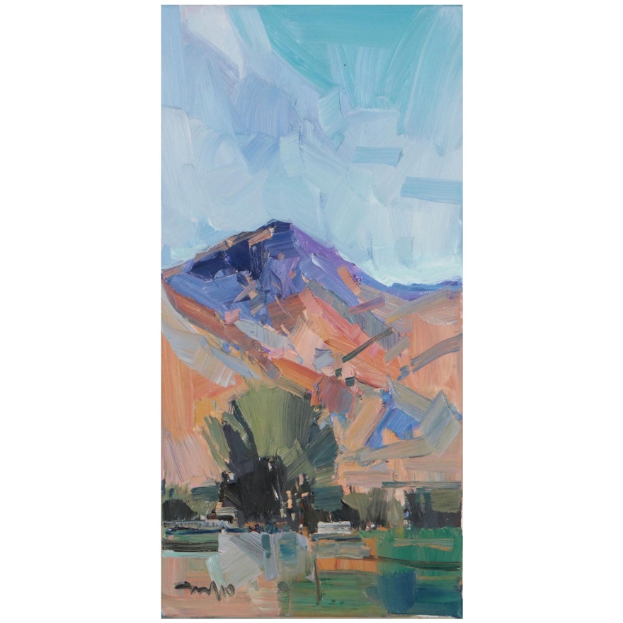 Jose Trujillo Oil Painting "Mountainside Light," 2021
