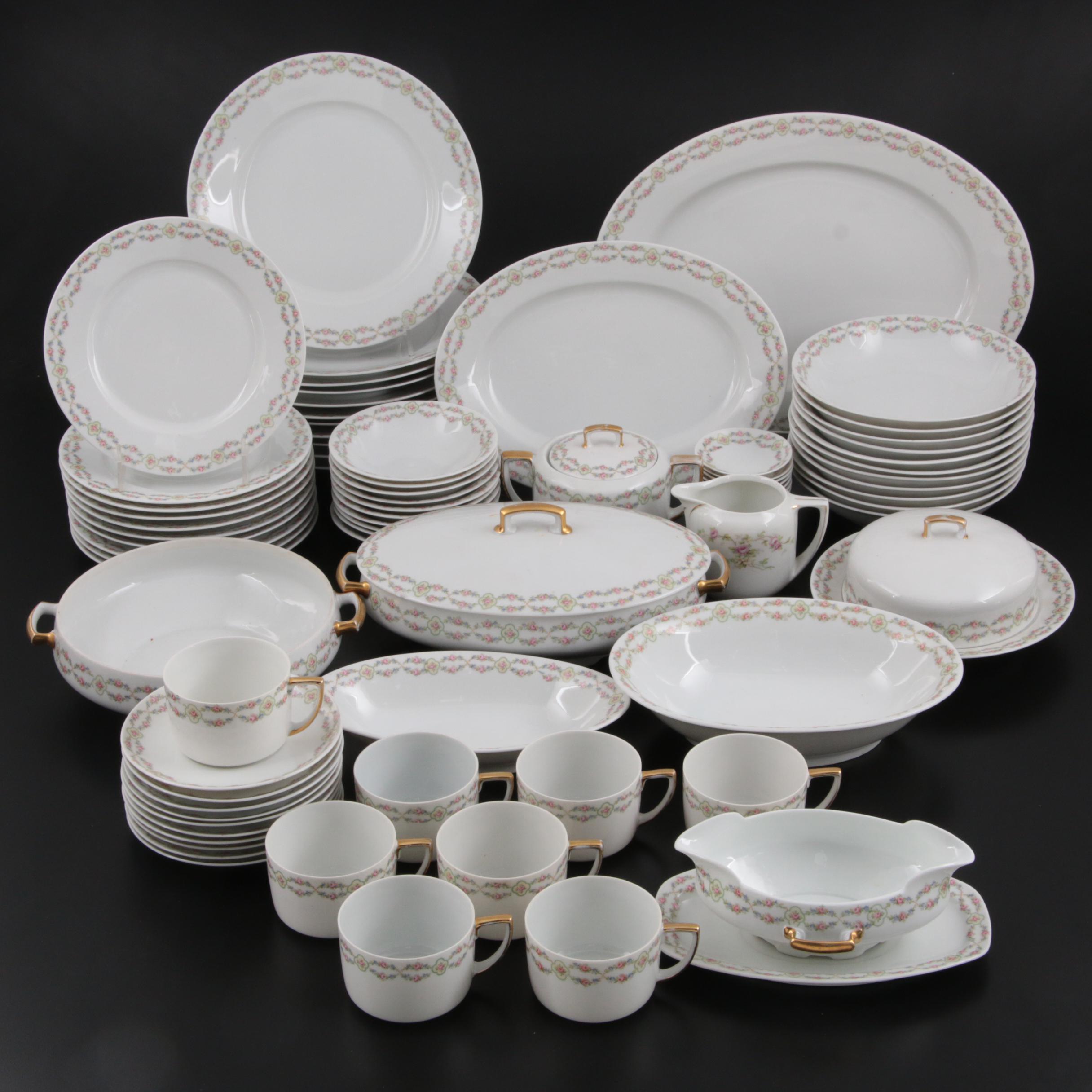 Moritz Zdekauer Rose Porcelain Dinnerware and Serving Pieces