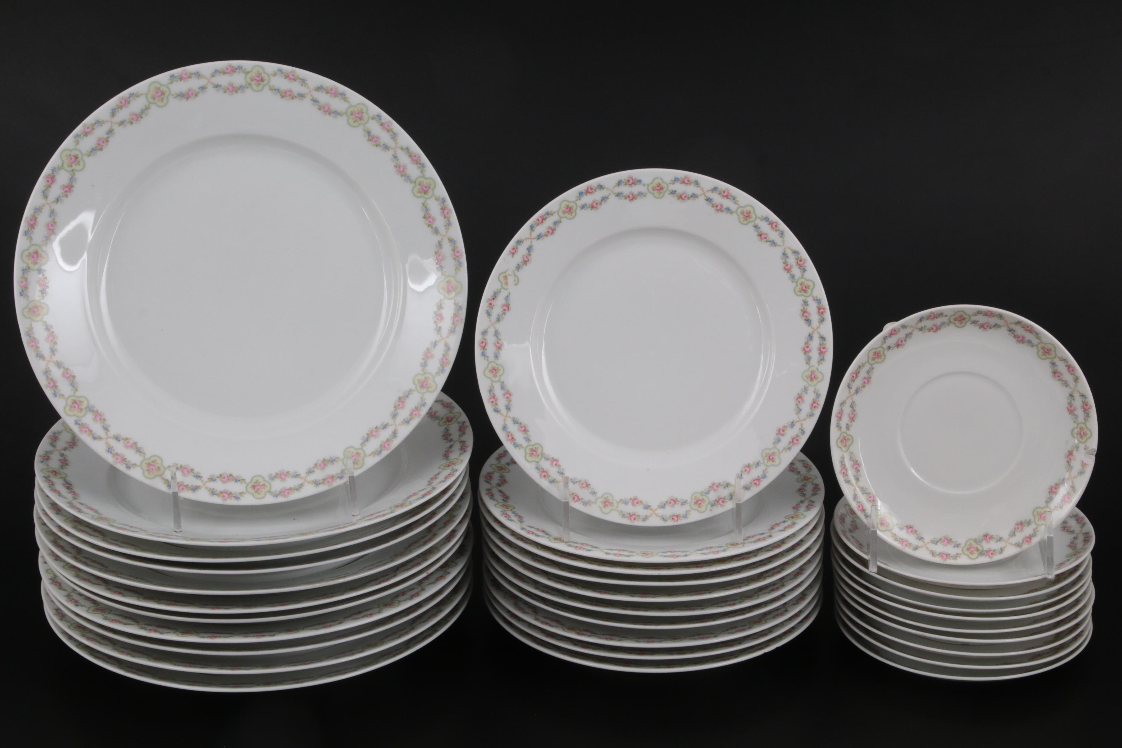 Moritz Zdekauer Rose Porcelain Dinnerware and Serving Pieces
