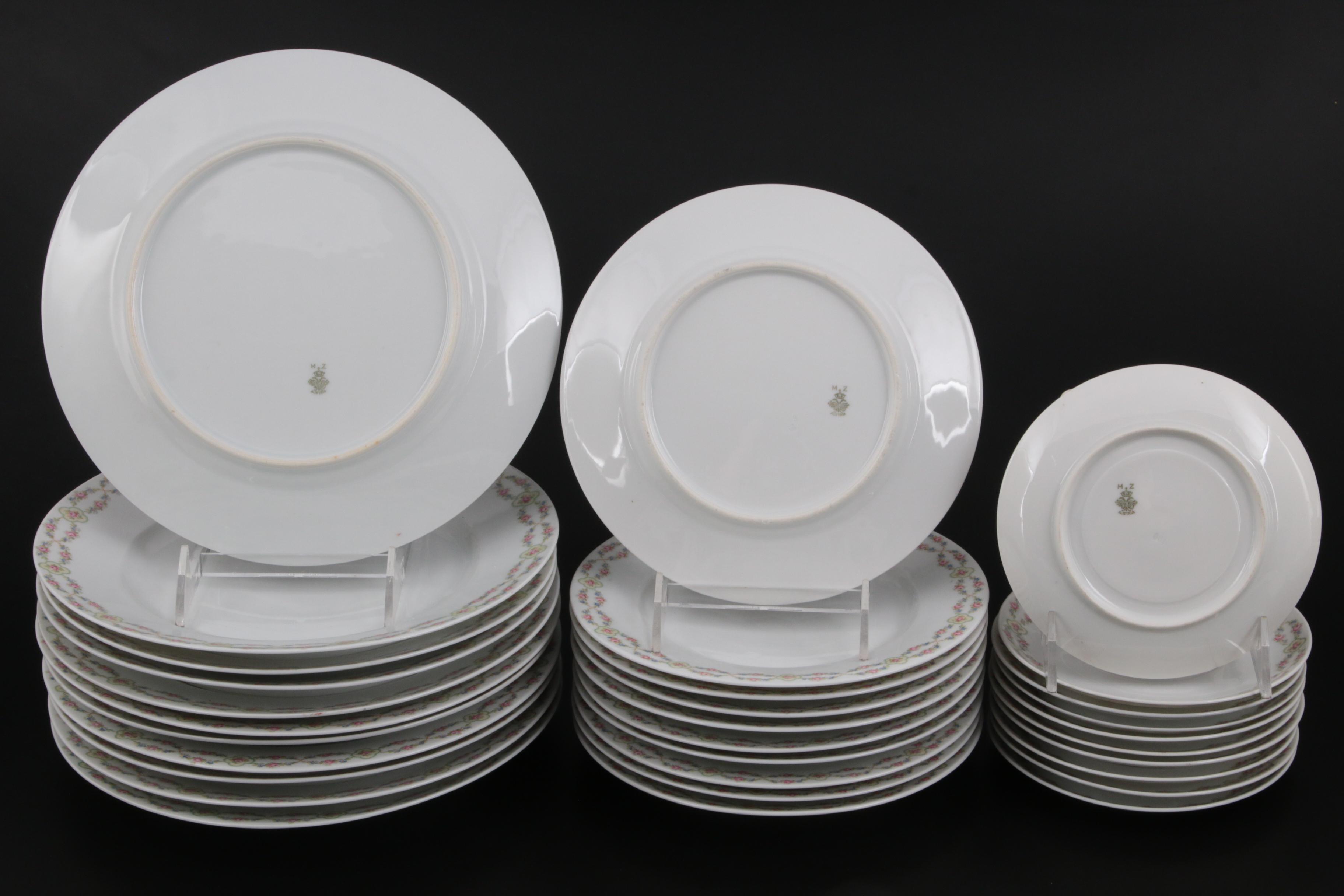 Moritz Zdekauer Rose Porcelain Dinnerware and Serving Pieces