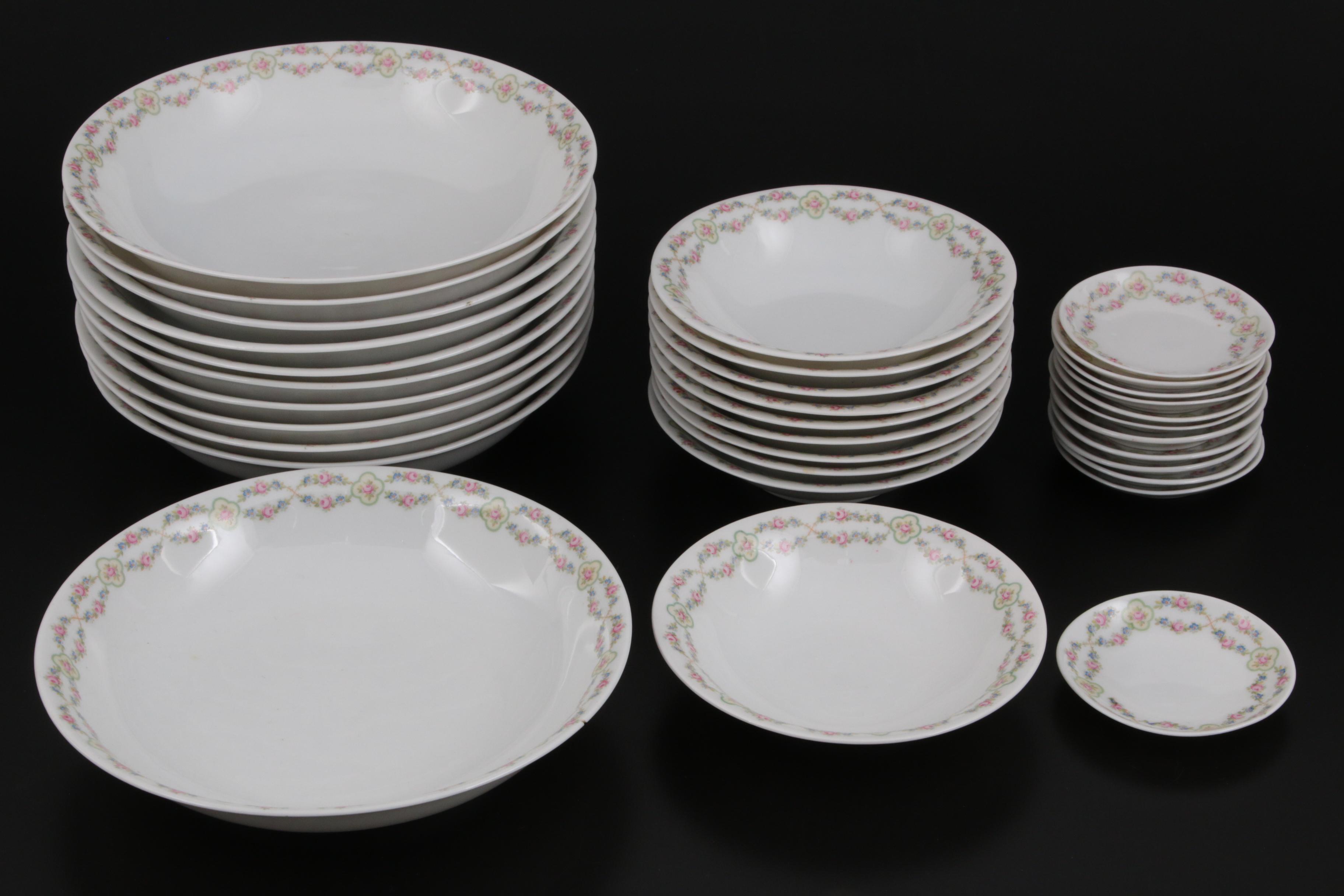 Moritz Zdekauer Rose Porcelain Dinnerware and Serving Pieces