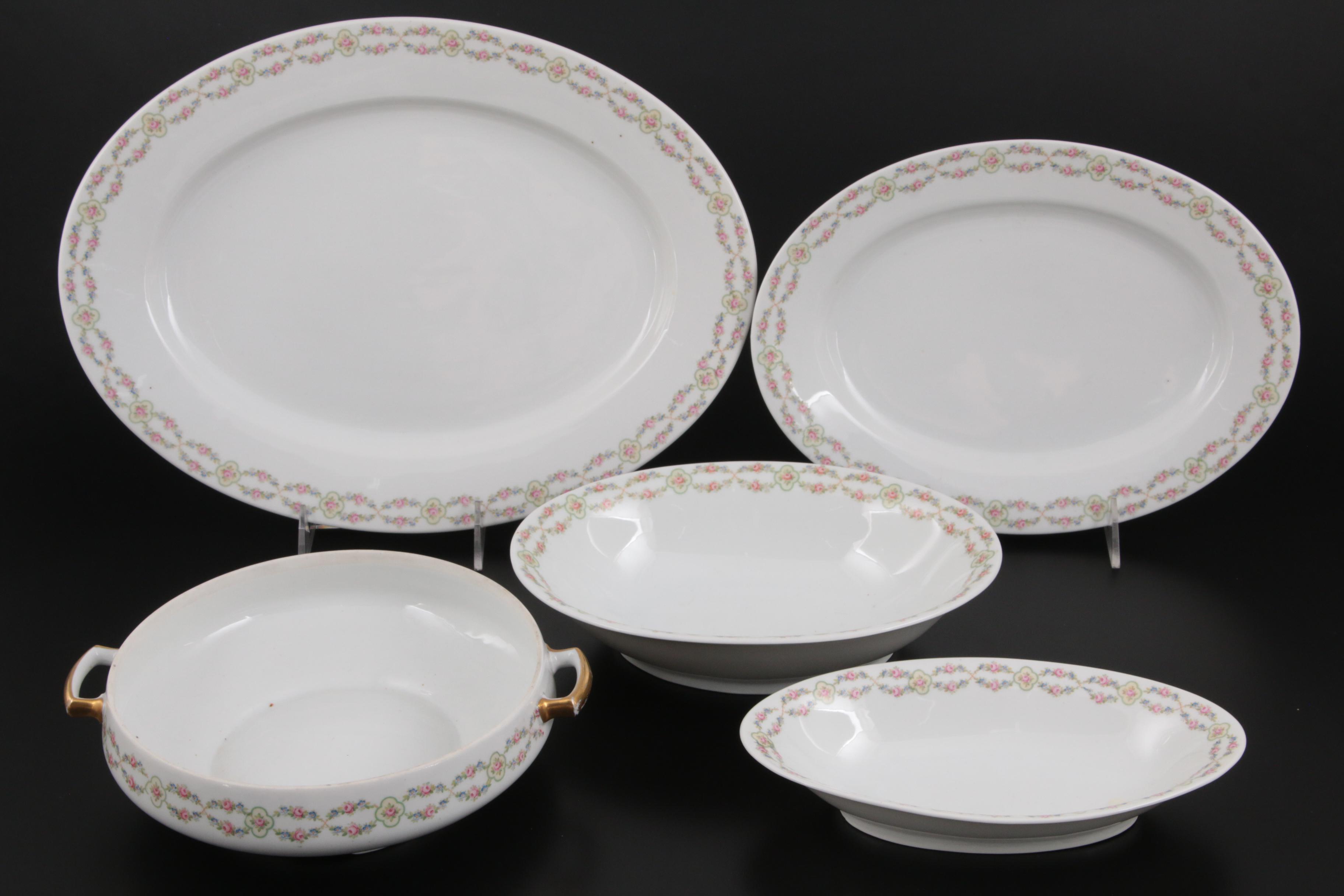 Moritz Zdekauer Rose Porcelain Dinnerware and Serving Pieces