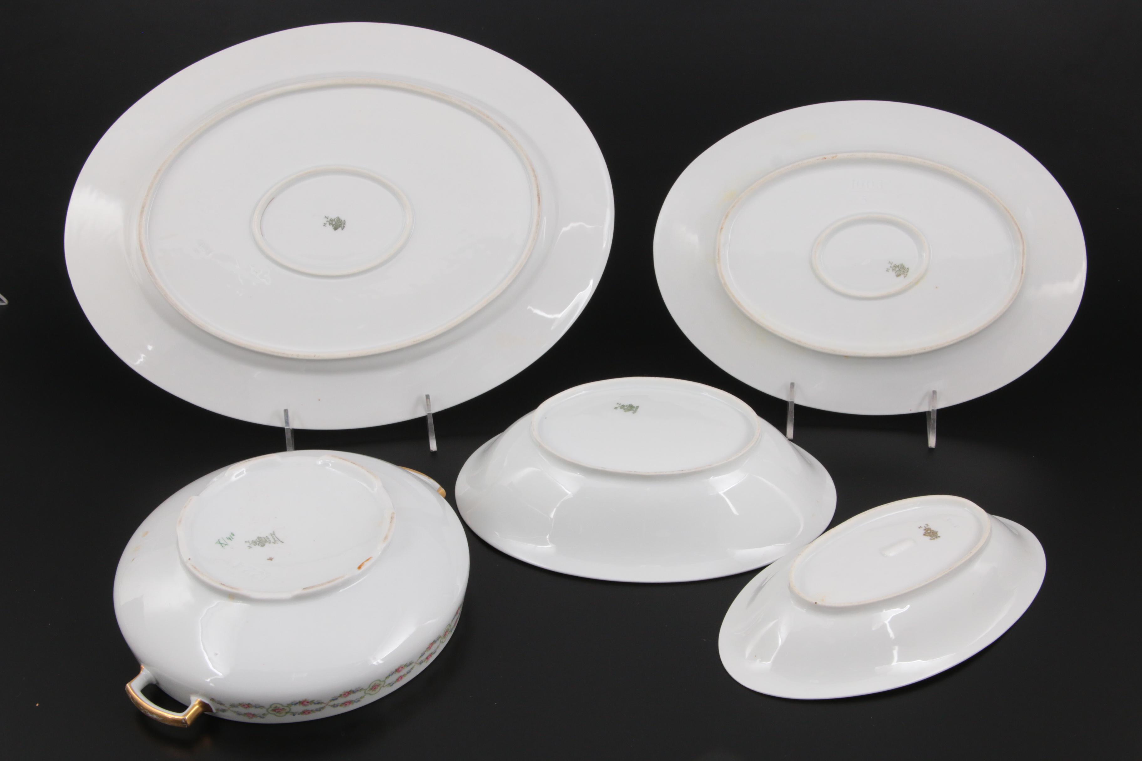 Moritz Zdekauer Rose Porcelain Dinnerware and Serving Pieces