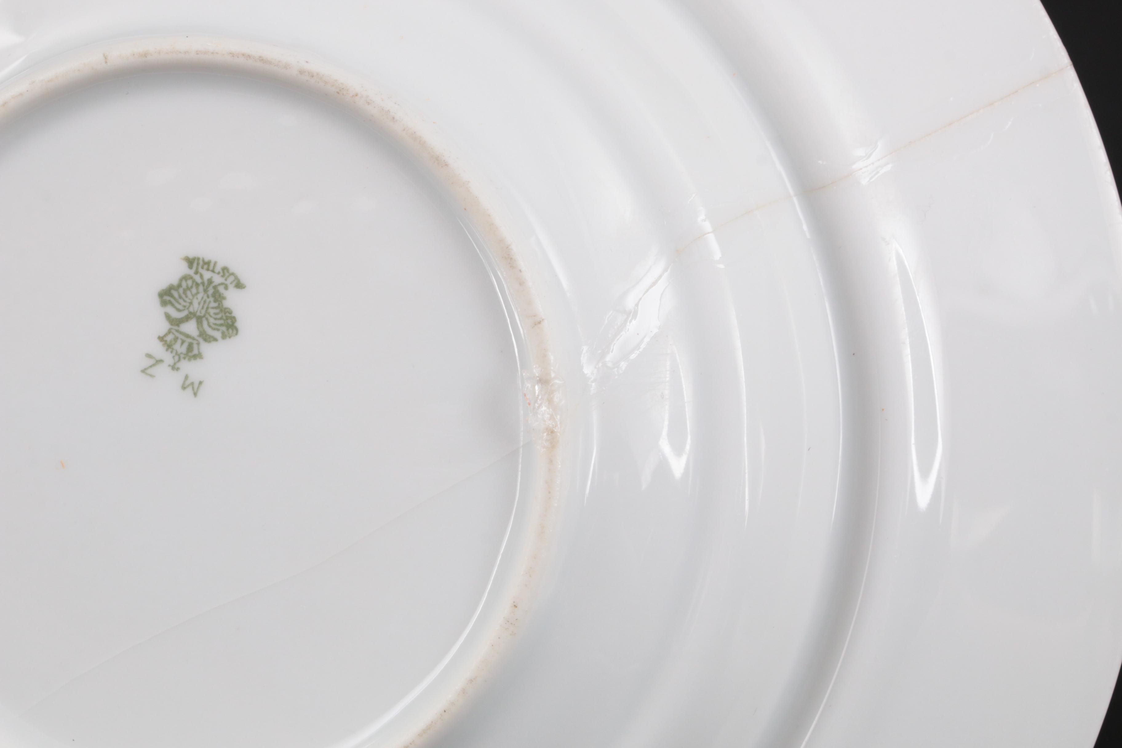 Moritz Zdekauer Rose Porcelain Dinnerware and Serving Pieces