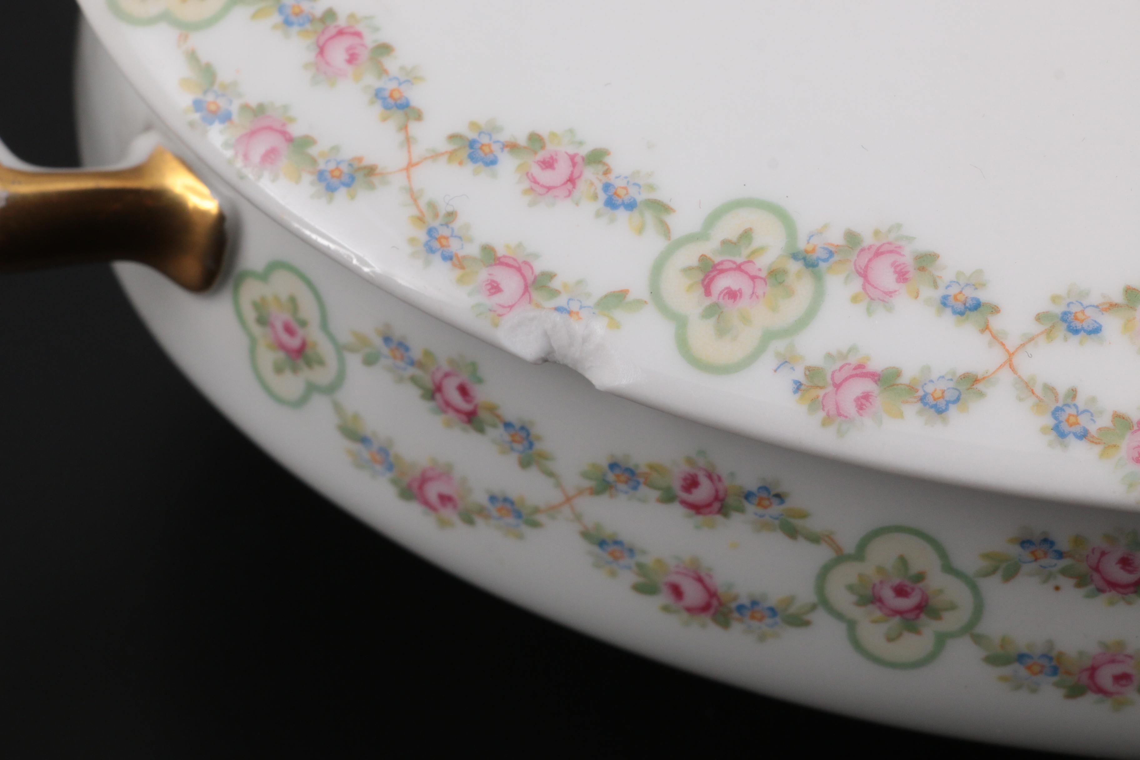 Moritz Zdekauer Rose Porcelain Dinnerware and Serving Pieces