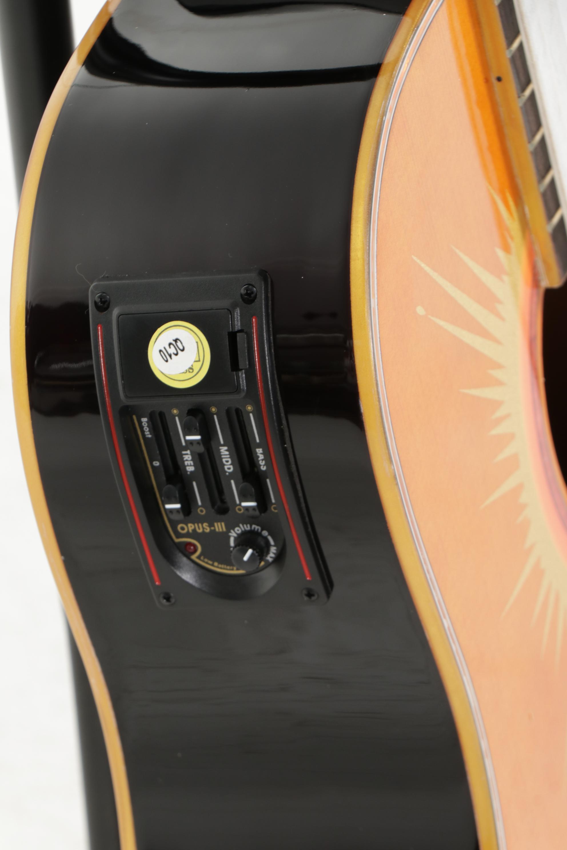 Esteban Limited Edition Coral Sun Steel String Cutaway Guitar With Carrying Case