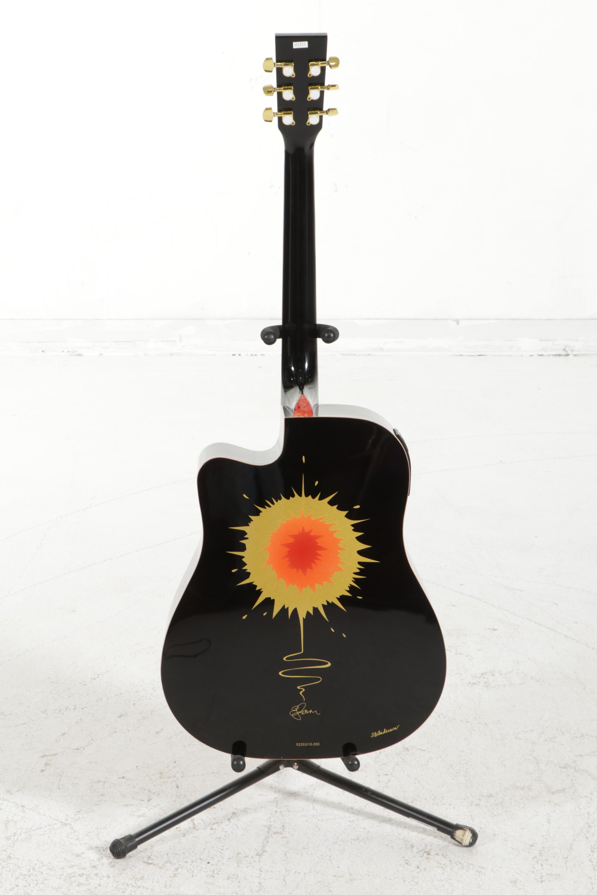 Esteban Limited Edition Coral Sun Steel String Cutaway Guitar With Carrying Case