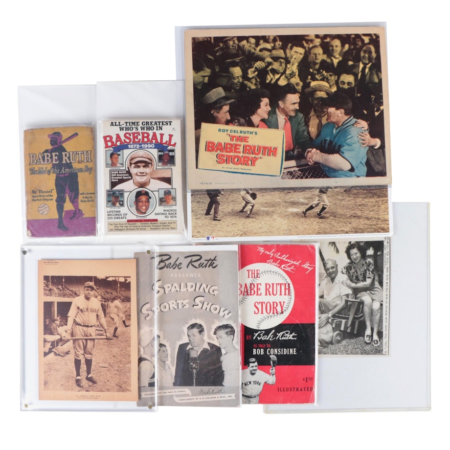 Babe Ruth Memorabilia Including Books, Signed Lithograph of 60th HR, and More
