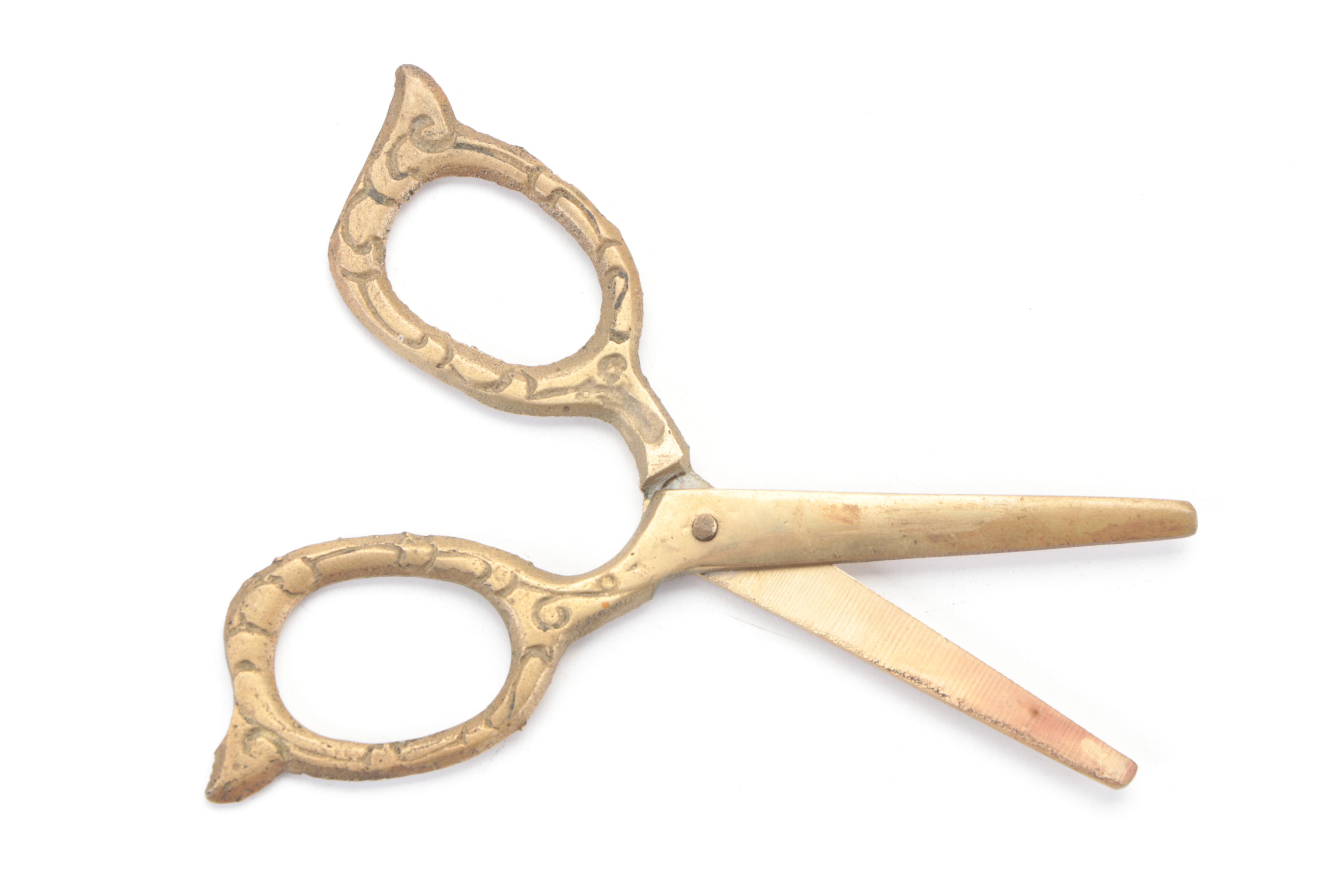 Victorian Style Brass Expandable Bookend, Butterfly Pincushion, and Candlesticks