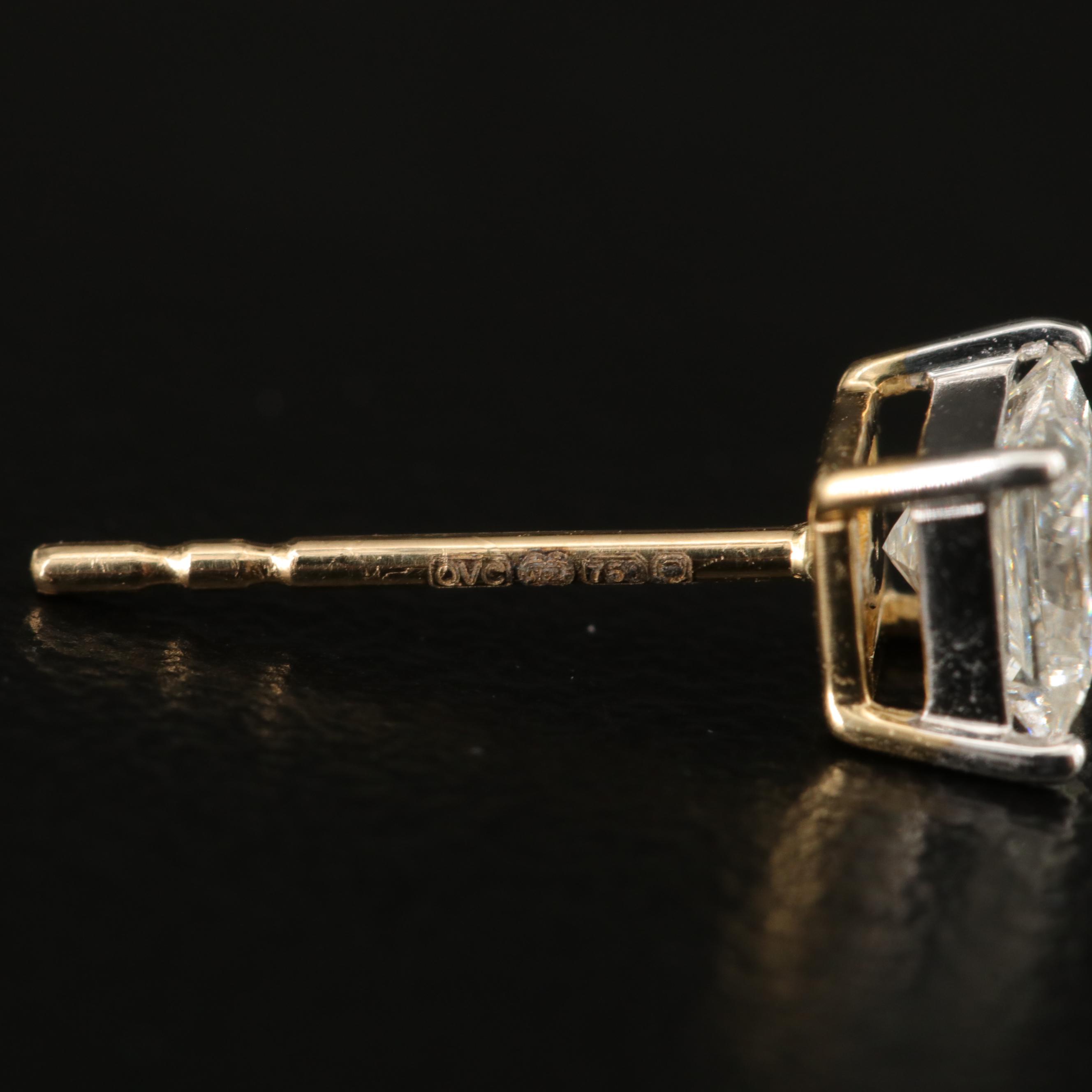 18K 0.82 CTW Diamond Stud Earrings