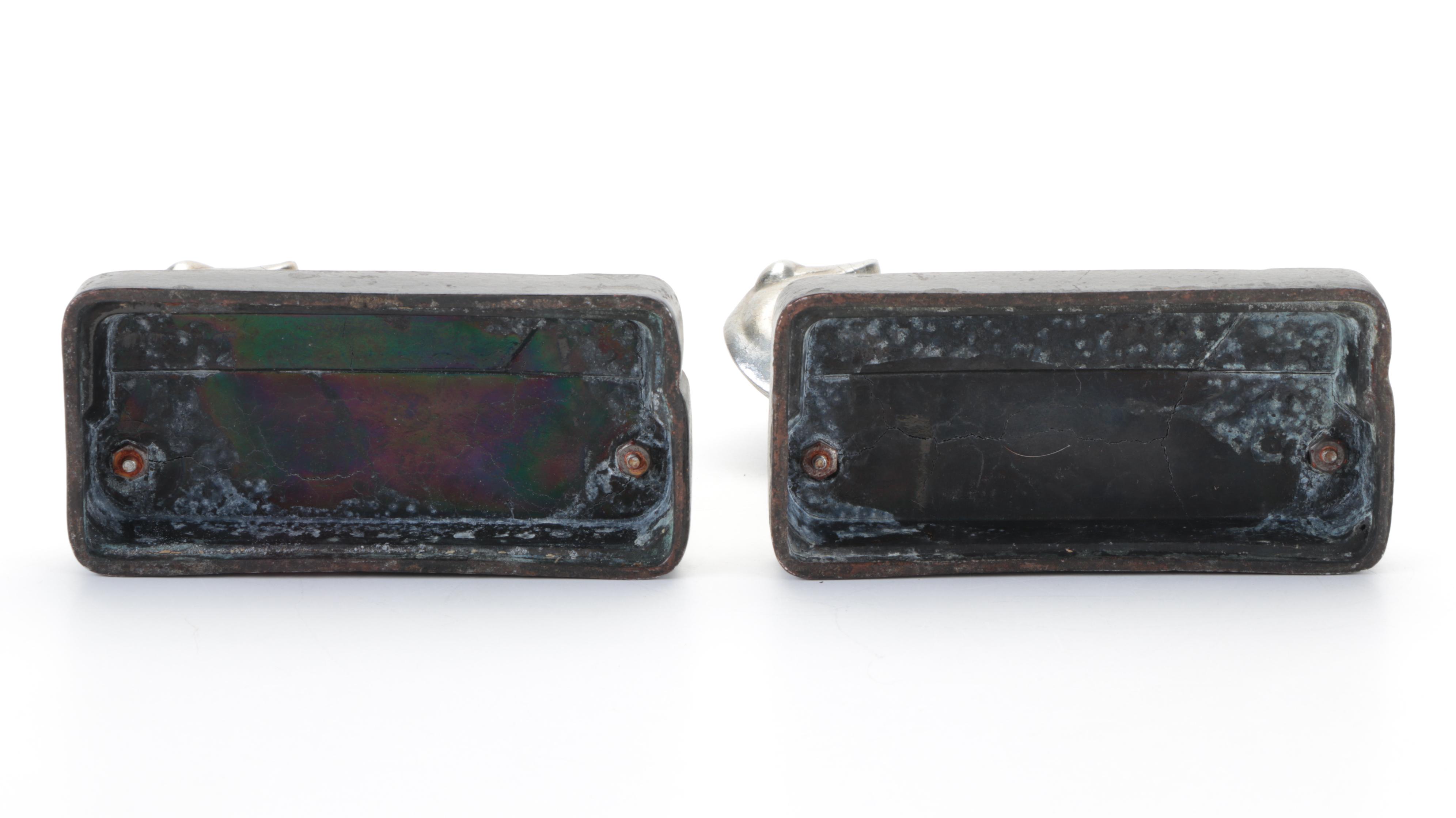 Frankart Art Deco Silver-Tone Metal Greyhound Bookends, Early 20th Century