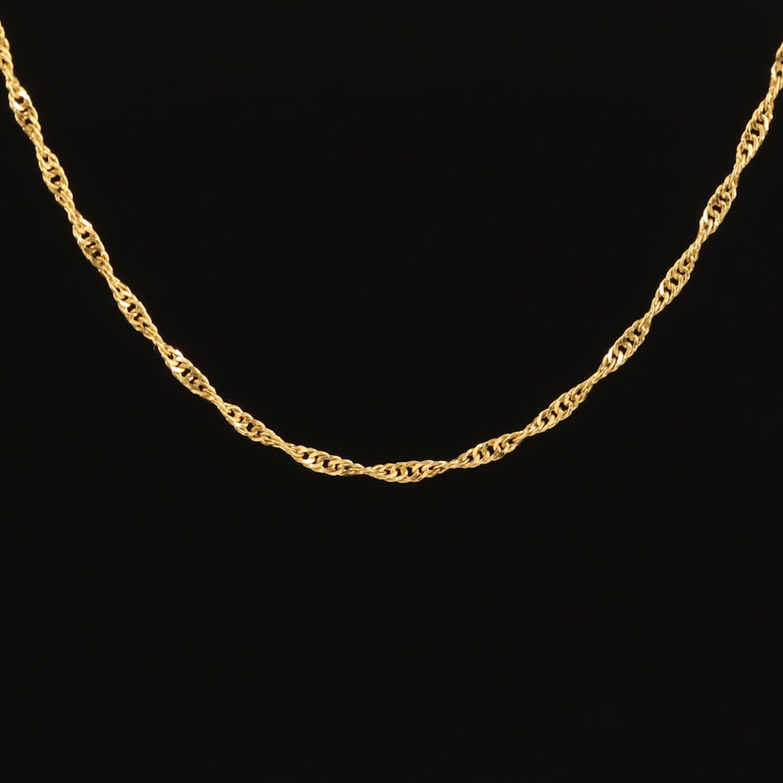 Italian 14K Singapore Chain Necklace