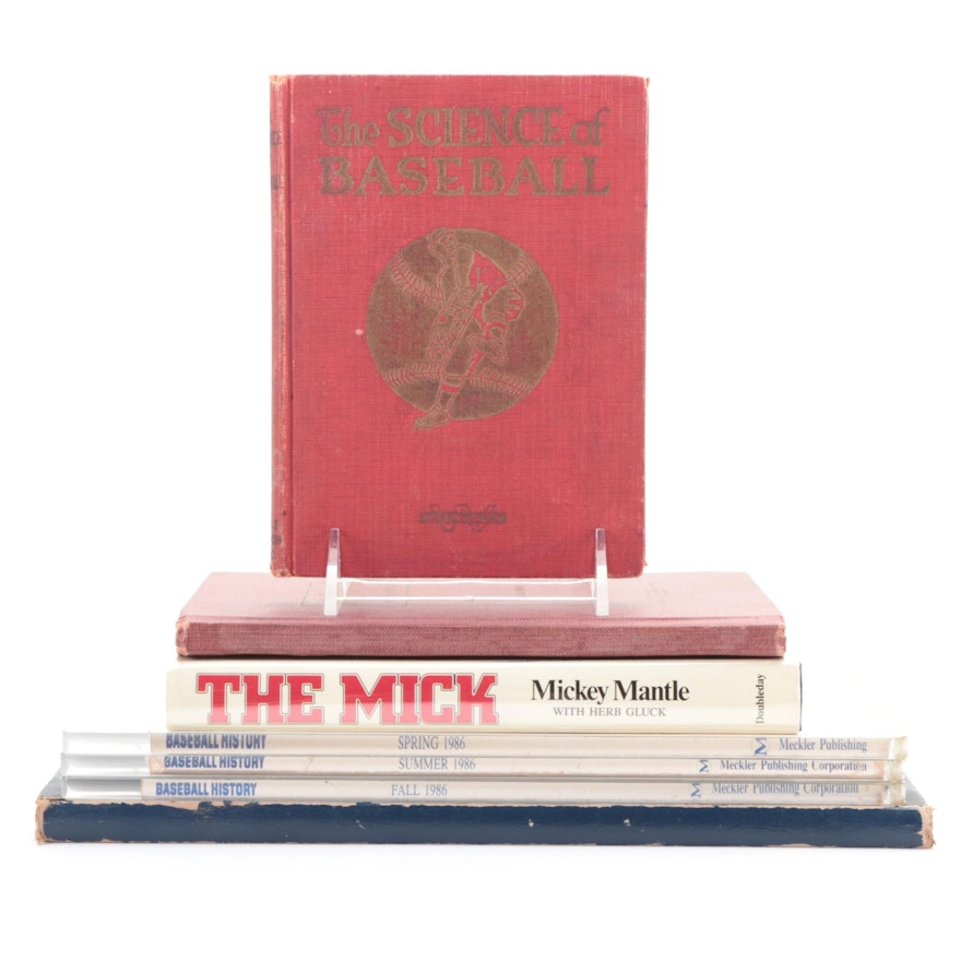 Baseball Books Including "The Science of Baseball", "The Mick", and More