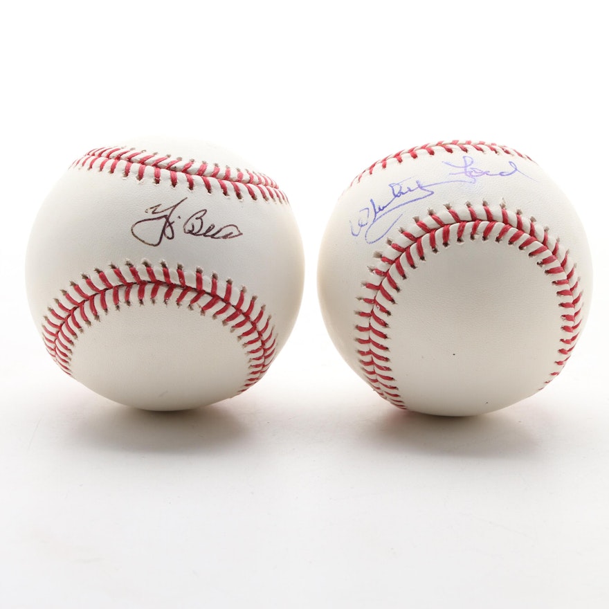 Yogi Berra and Whitey Ford Signed Rawlings Major League Baseballs