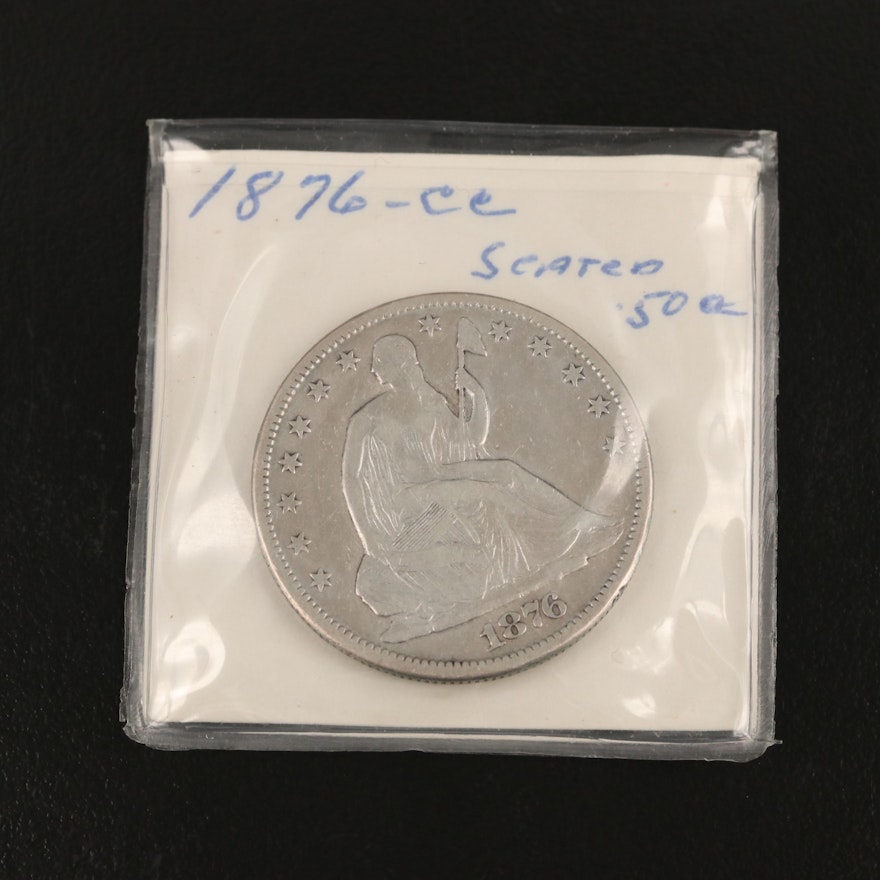 1876-CC Seated Liberty Silver Half Dollar