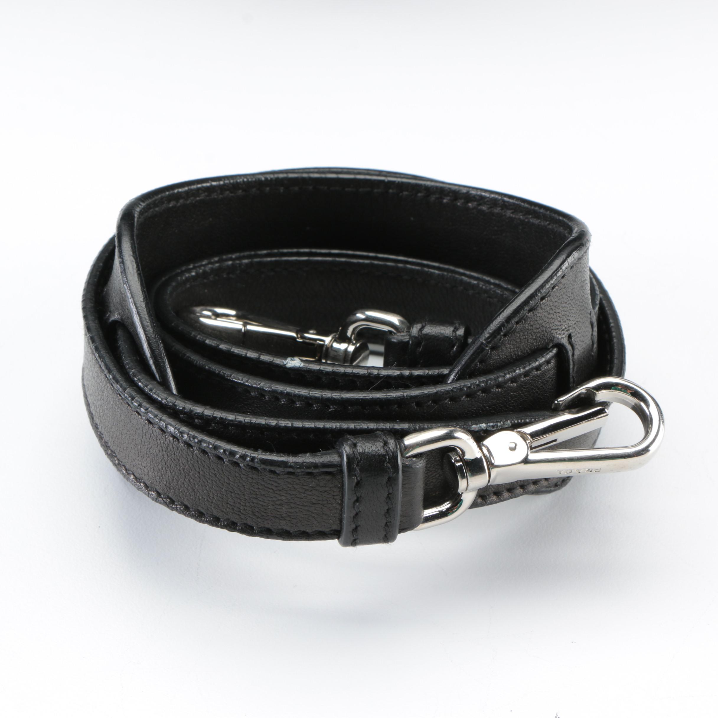 Prada Two-Way Drawstring Hobo Tote Bag in Black Naturale Leather