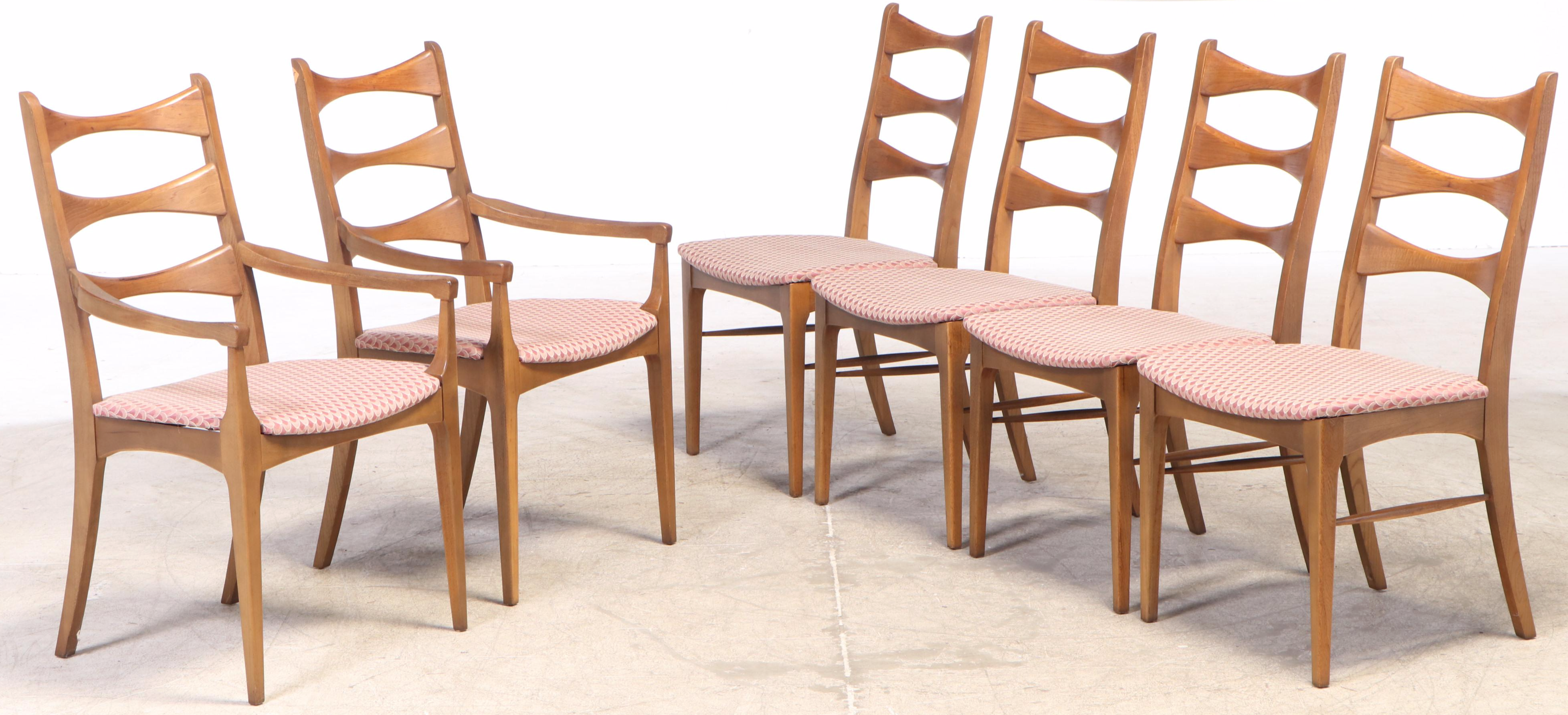 Lane "Rhythm" Mid Century Modern Walnut Seven-Piece Dining Set