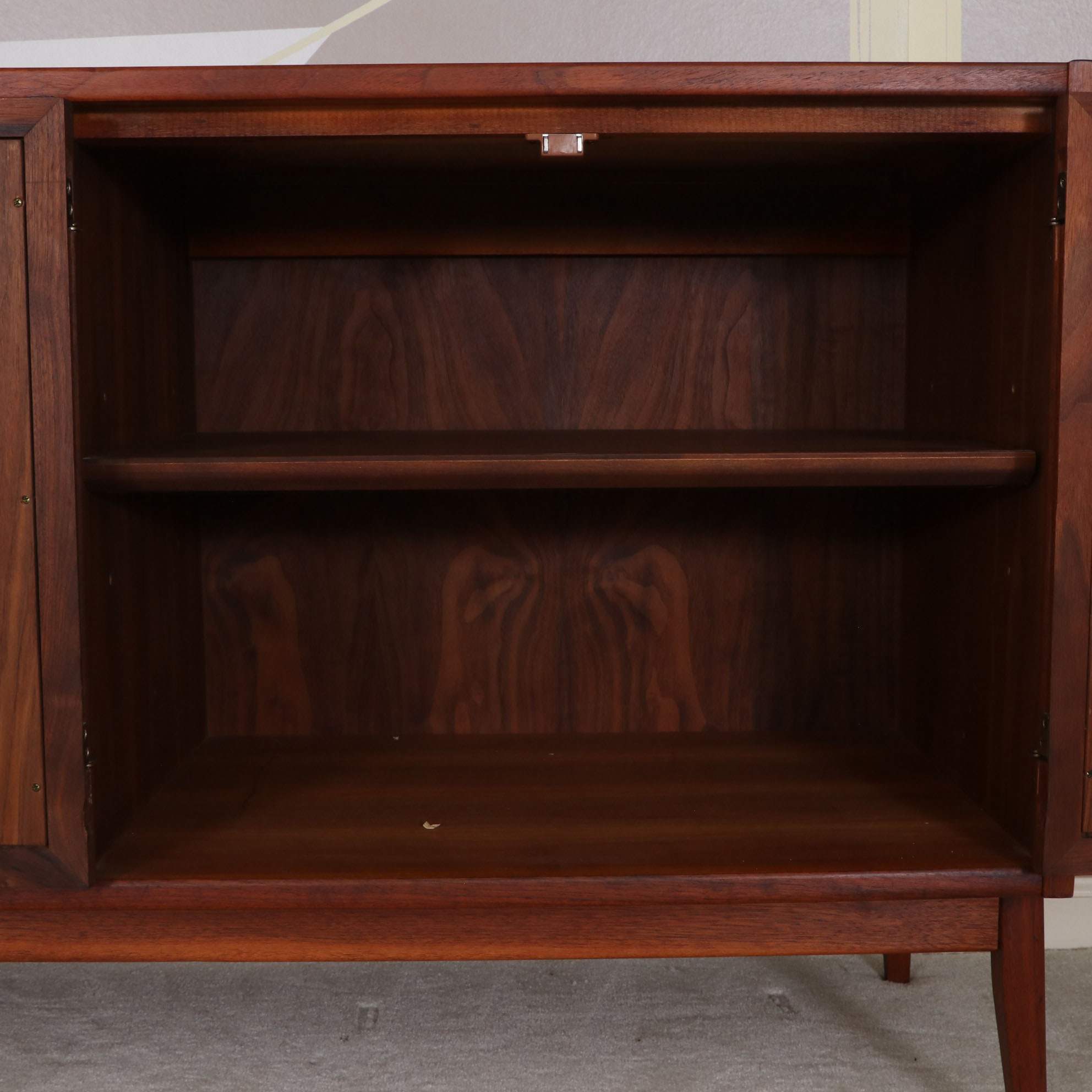 Founders Mid Century Modern Walnut and Cane Buffet