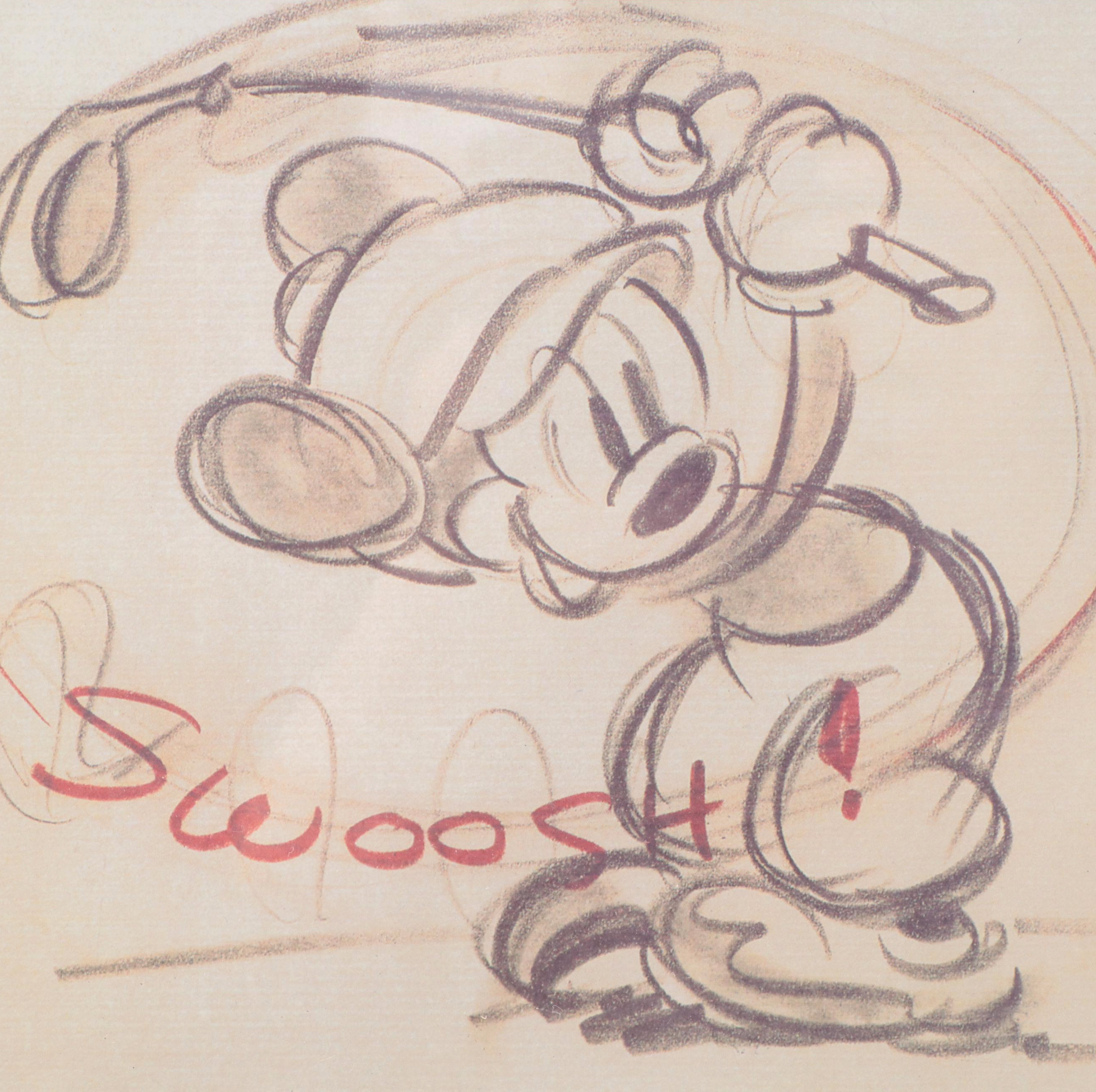 Story Sketch Print Canine Caddy 1941 Animation Mickey Mouse Picture Golf SWOOSH