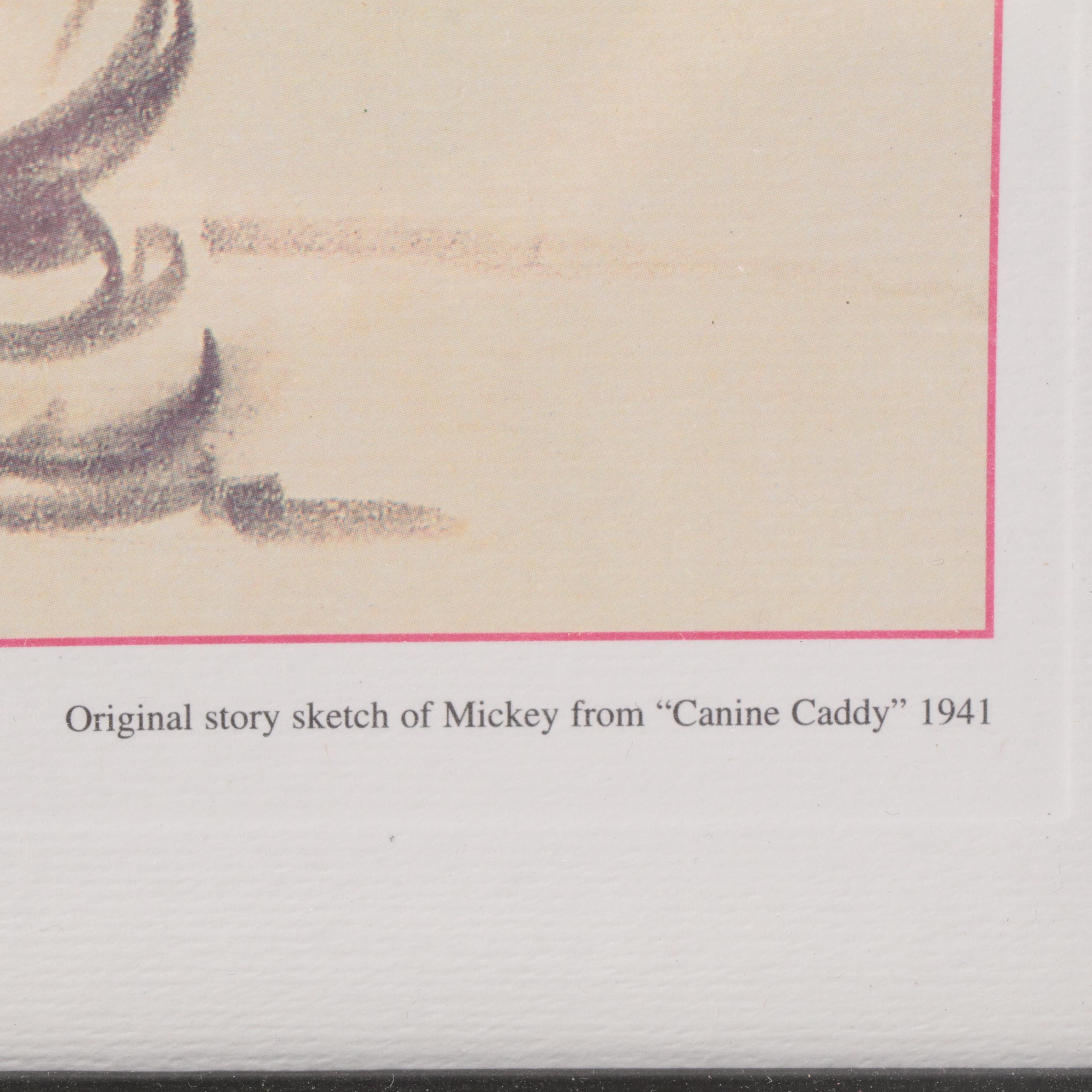 Story Sketch Print Canine Caddy 1941 Animation Mickey Mouse Picture Golf SWOOSH