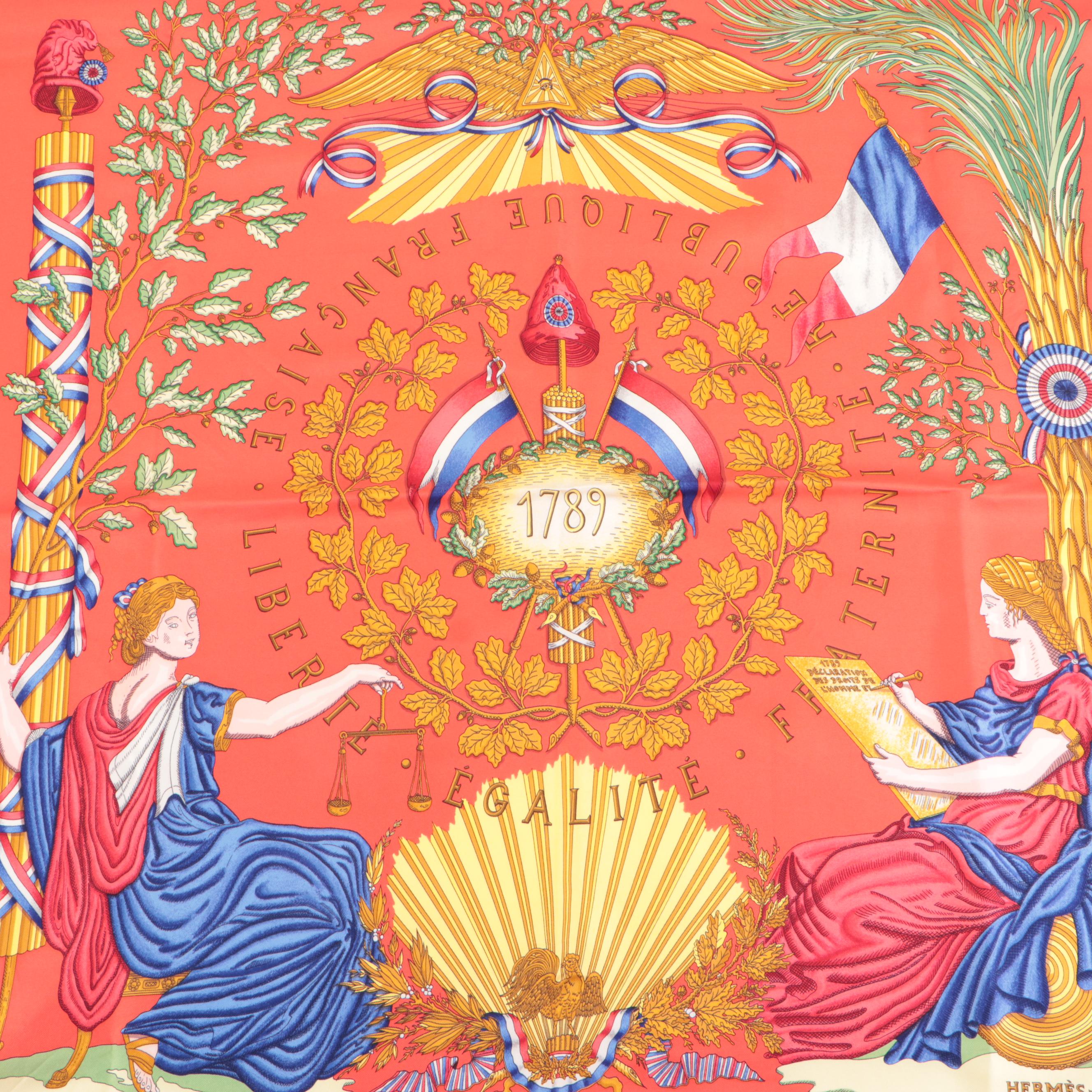 Hermès "1789 Liberté Égalité Fraternité" Silk Twill Scarf