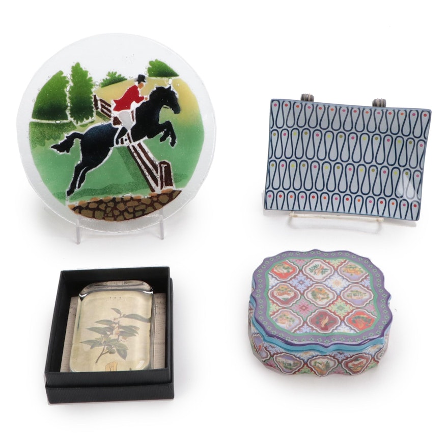 Jean Dange Porcelain Trinket Box with Jonathan Adler Vanity Dish and Other Decor