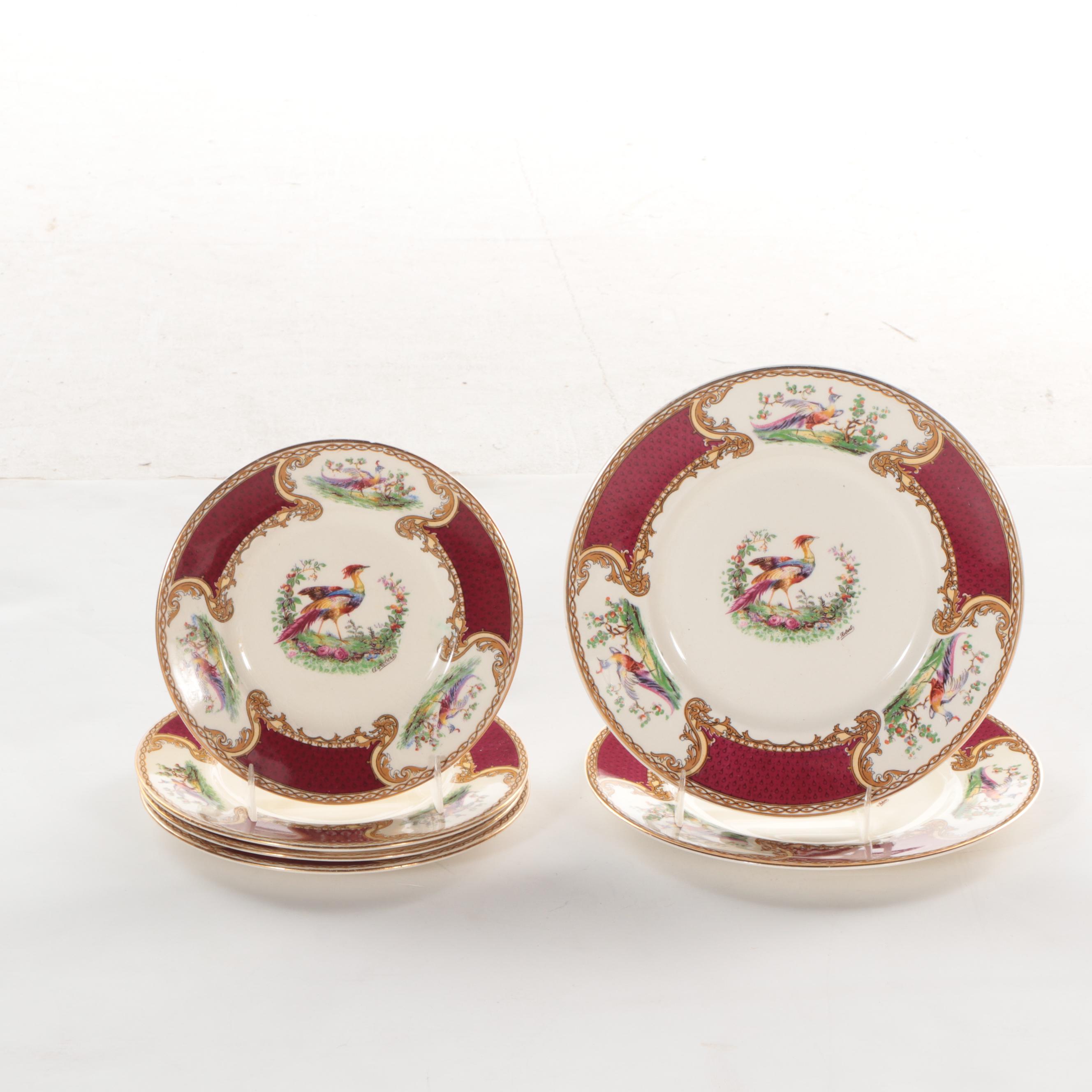 Myott Staffordshire "Chelsea Bird" Earthenware China Dinnerware, Mid-20th C.