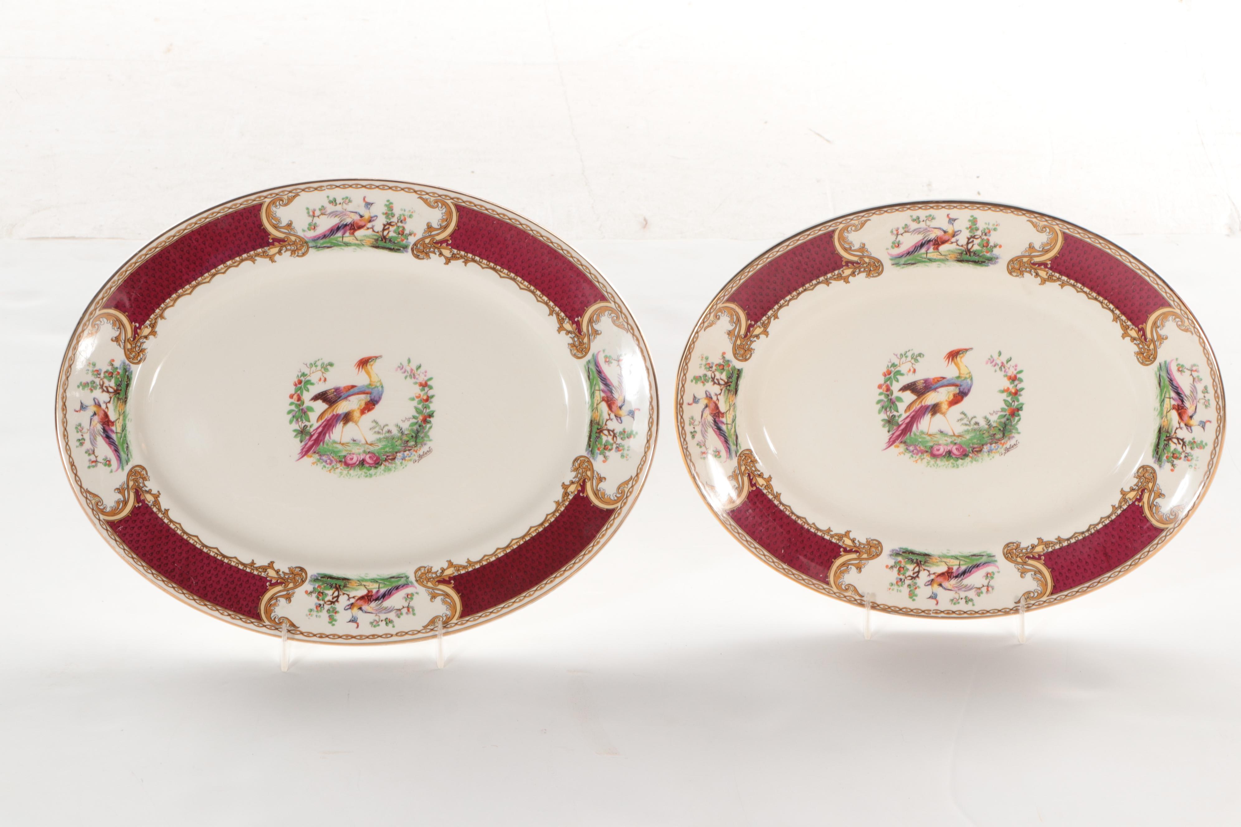 Myott Staffordshire "Chelsea Bird" Earthenware China Dinnerware, Mid-20th C.