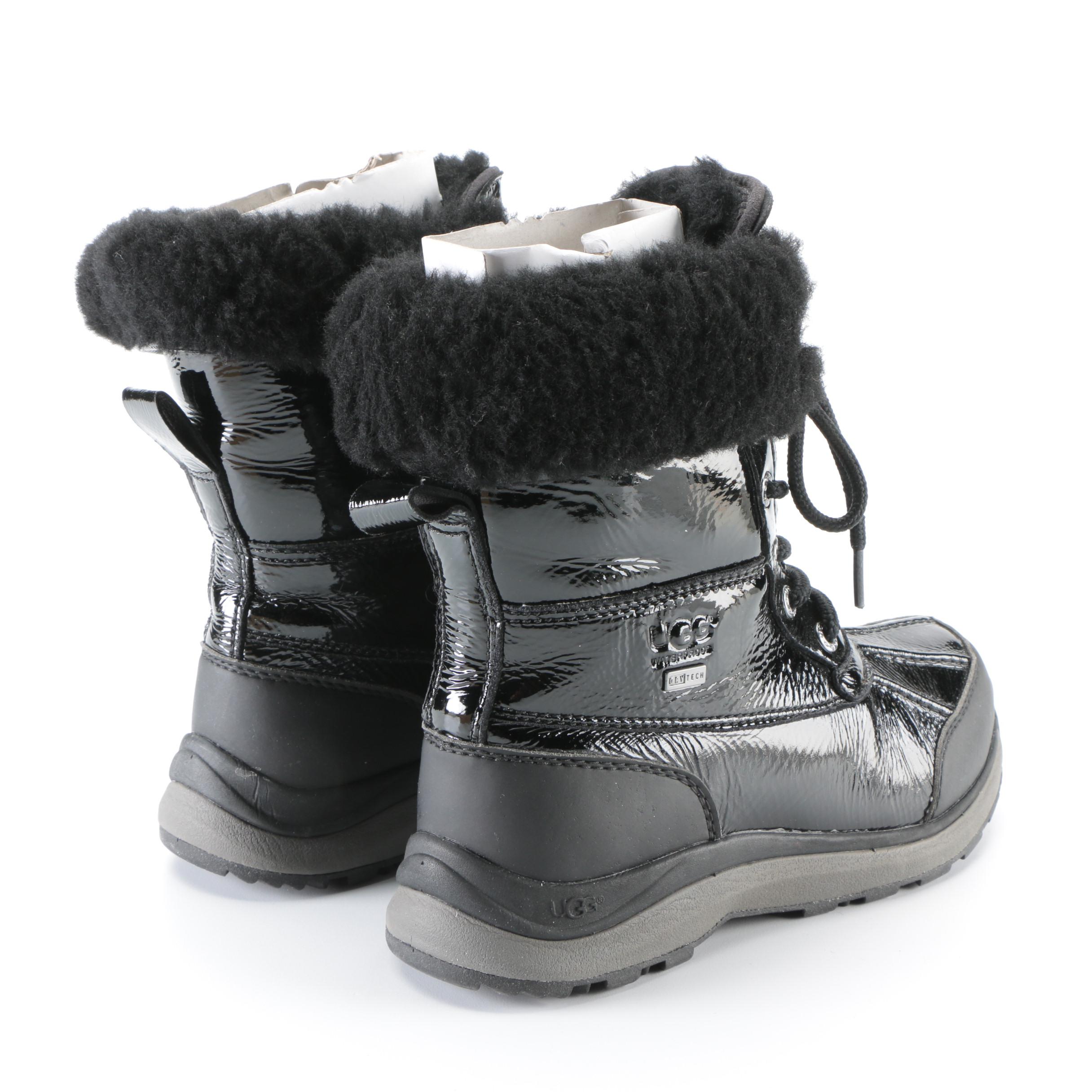 Ugg Adirondack Boot III Black Patent Leather Waterproof Insulated with Box